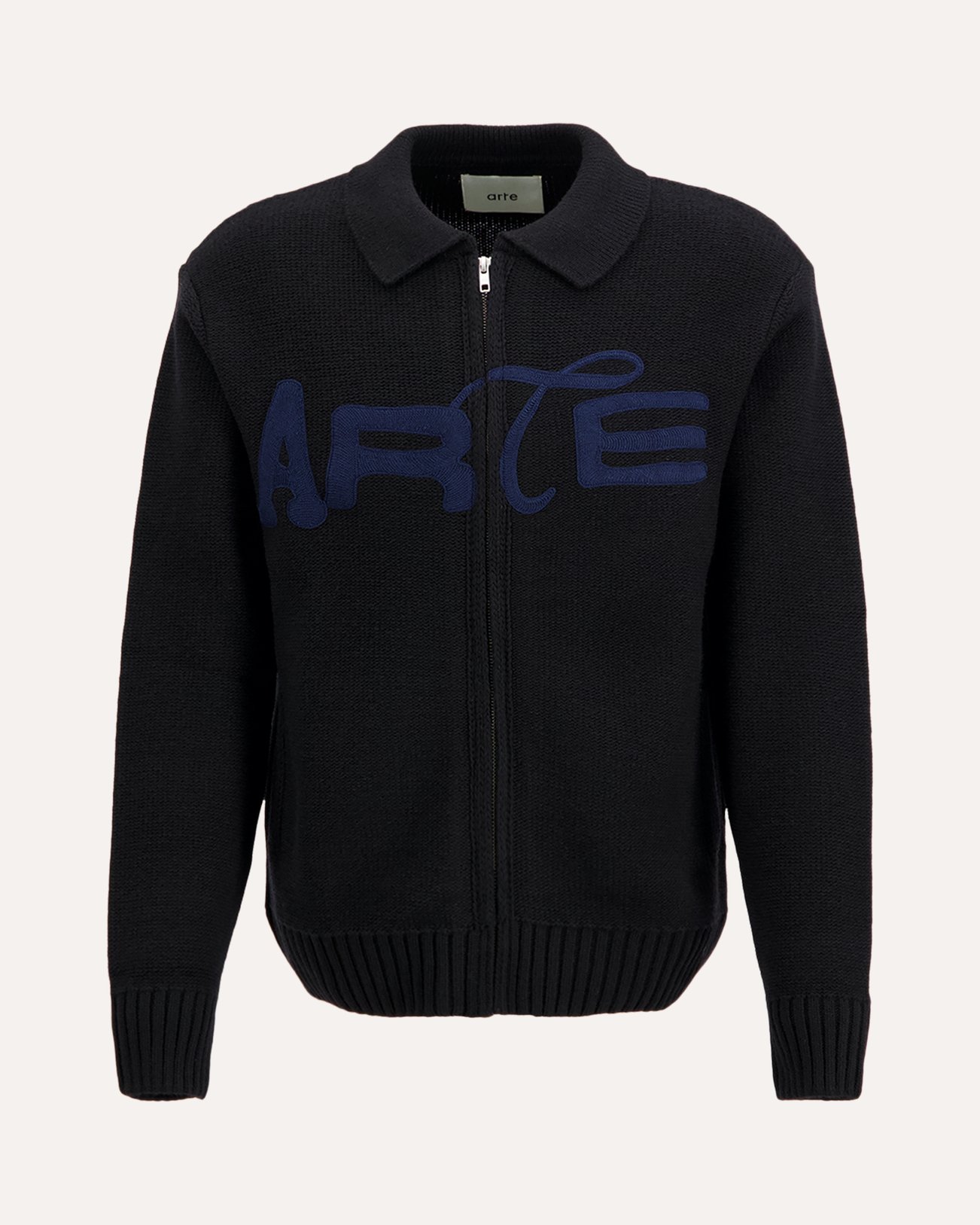 Arte Antwerp Stencil Zip Cardigan ZWART 1