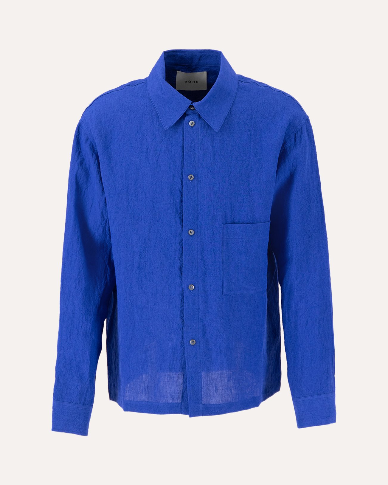 Róhe Hammered Linen Shirt Blue 1