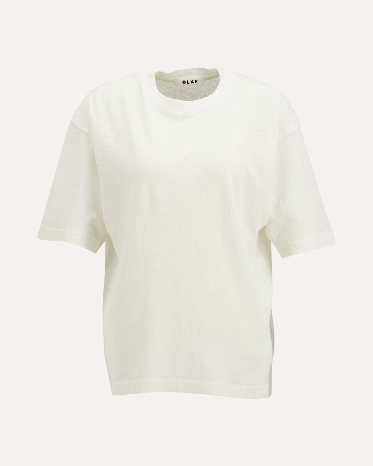 OLAF Retro Logo Linen Boxy Tees WIT 1