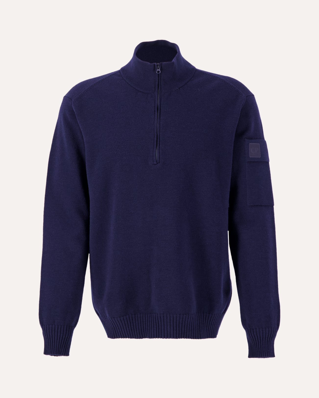 C.P. Company Metropolis Metropolis Series Extra Fine Merino Wool Half Zipped Knit DONKERBLAUW 1