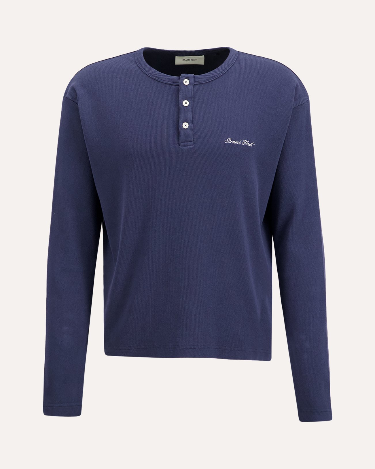 Brams Fruit Script Logo Henley Longsleeve DONKERBLAUW 1