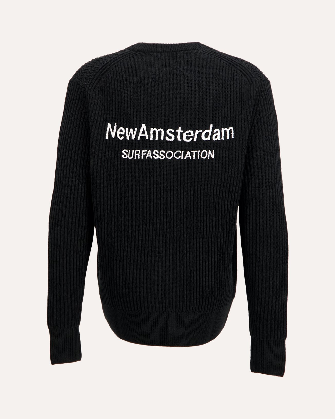 New Amsterdam Surf Association Knitted Crewneck ZWART 1