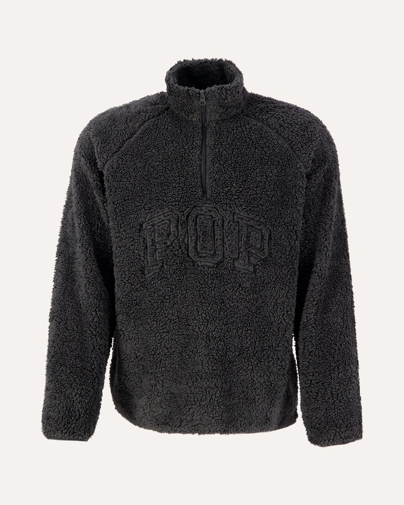 POP Trading Company Arch Halfzip Fleece Sweat GRIJS 1