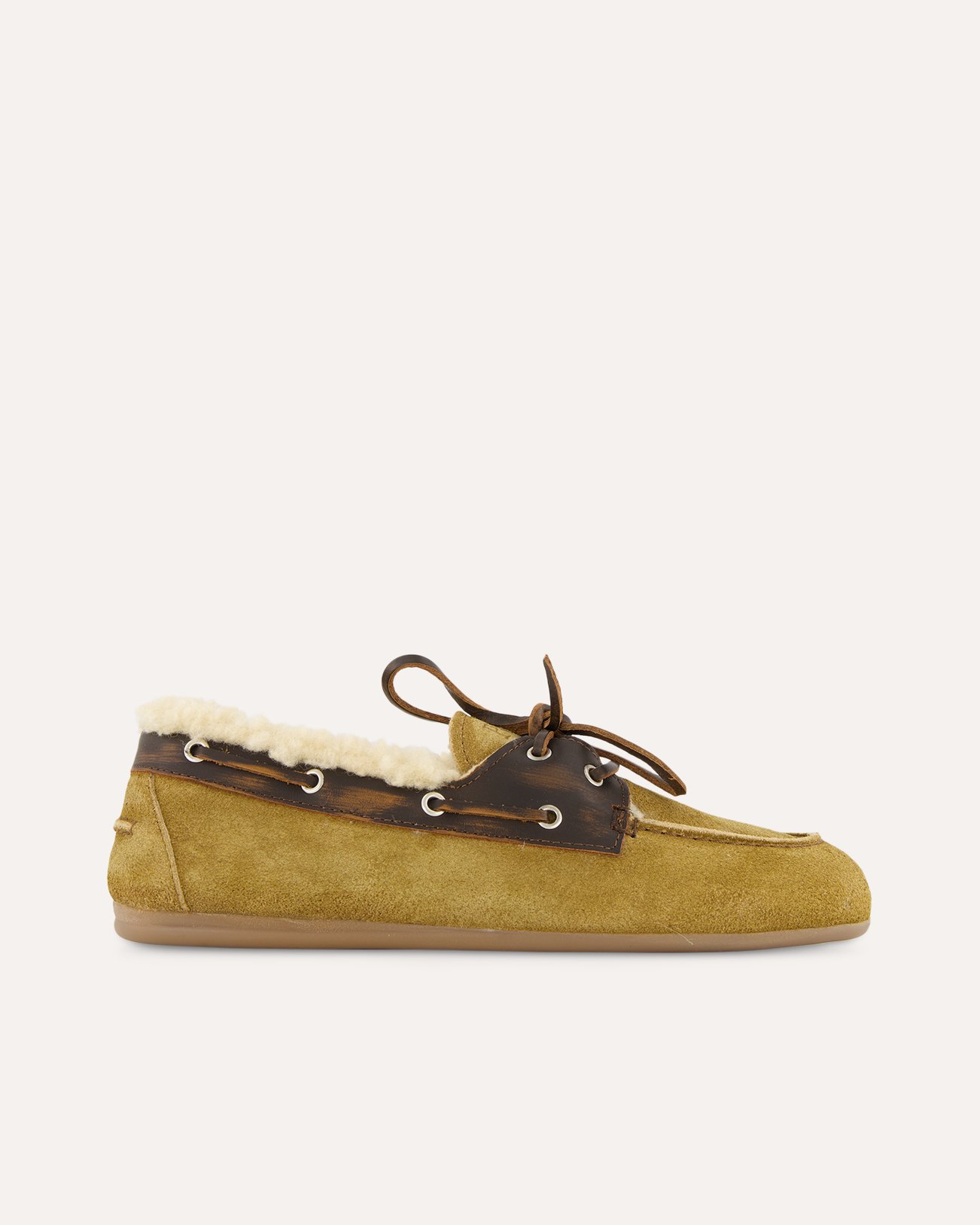Posa Boat Loafer Brushed Fur - Suede/ Leather BRUIN 1