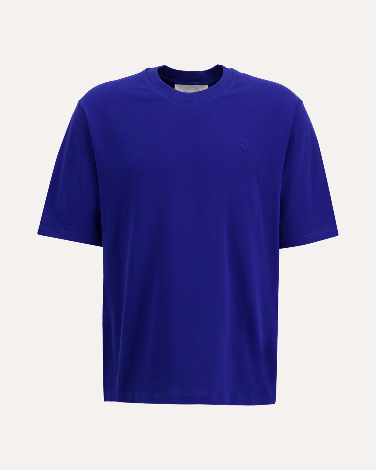 AMI Paris Tshirt With Tonal Embossed Ami De Coeur BLAUW 1