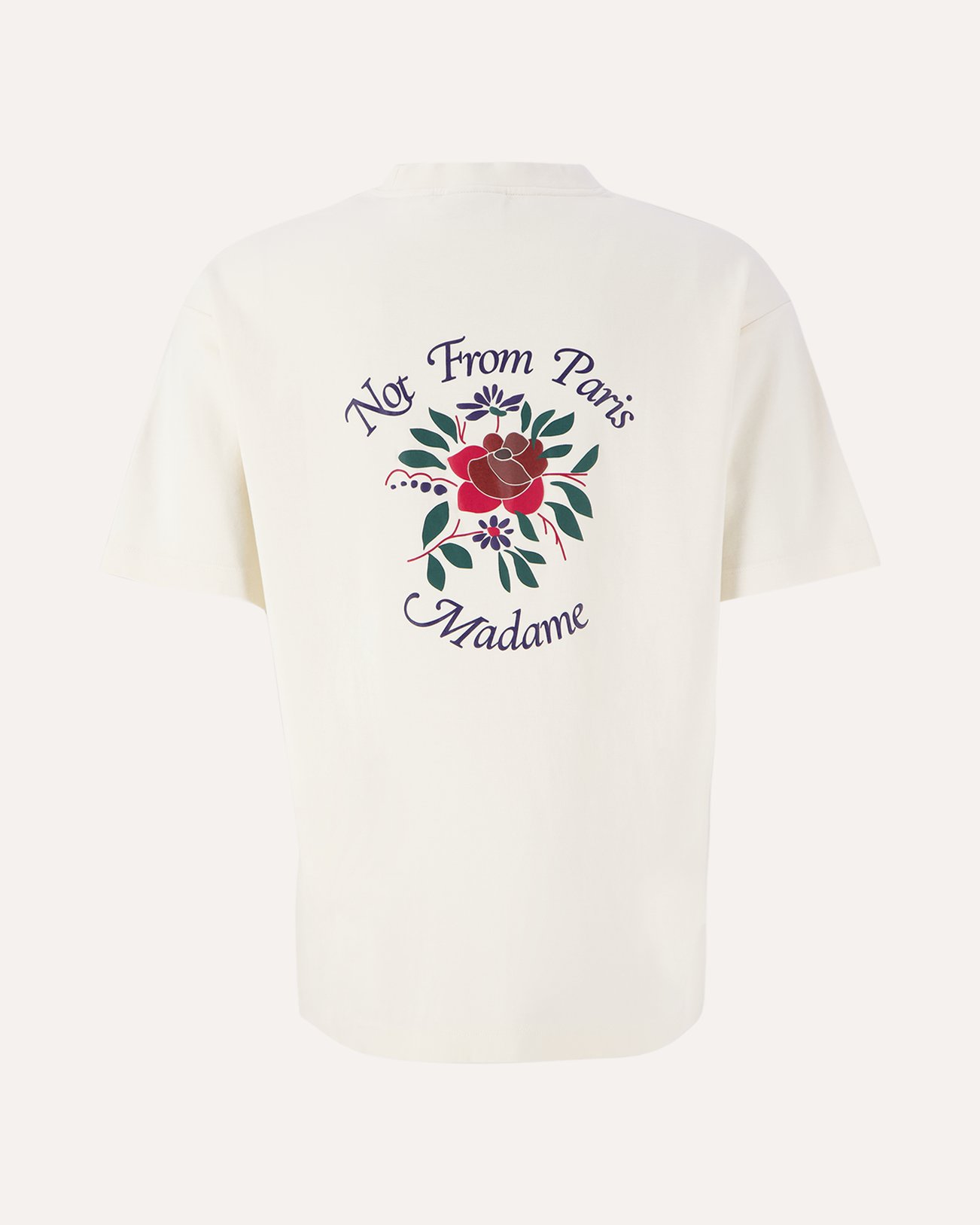 Drole de Monsieur Le T-Shirt Slogan Fleurs BEIGE 1