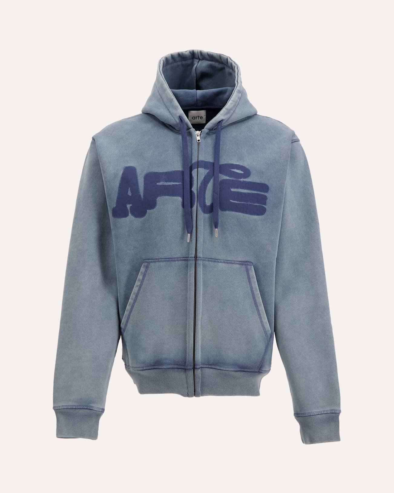 Arte Antwerp Stencil Sunfade Zip Hoodie DONKERBLAUW 1