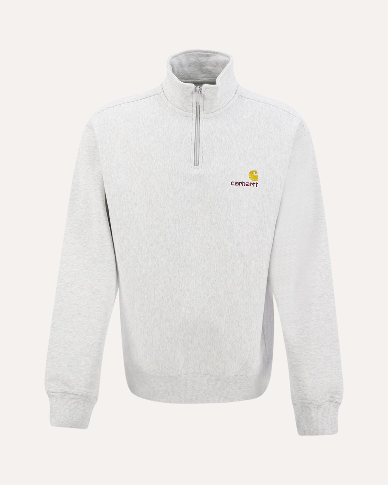 Carhartt WIP Half Zip American Script Sweat GRIJS 1