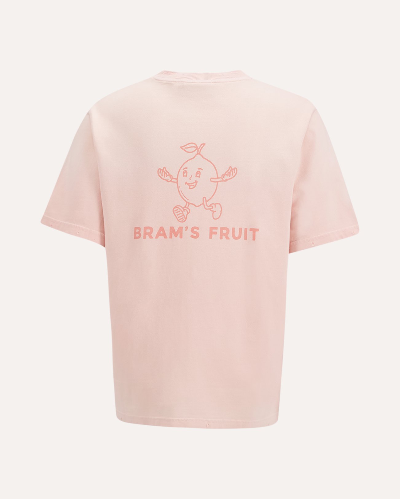 Brams Fruit Distressed Big Lemon Outline T-shirt ROSE 1