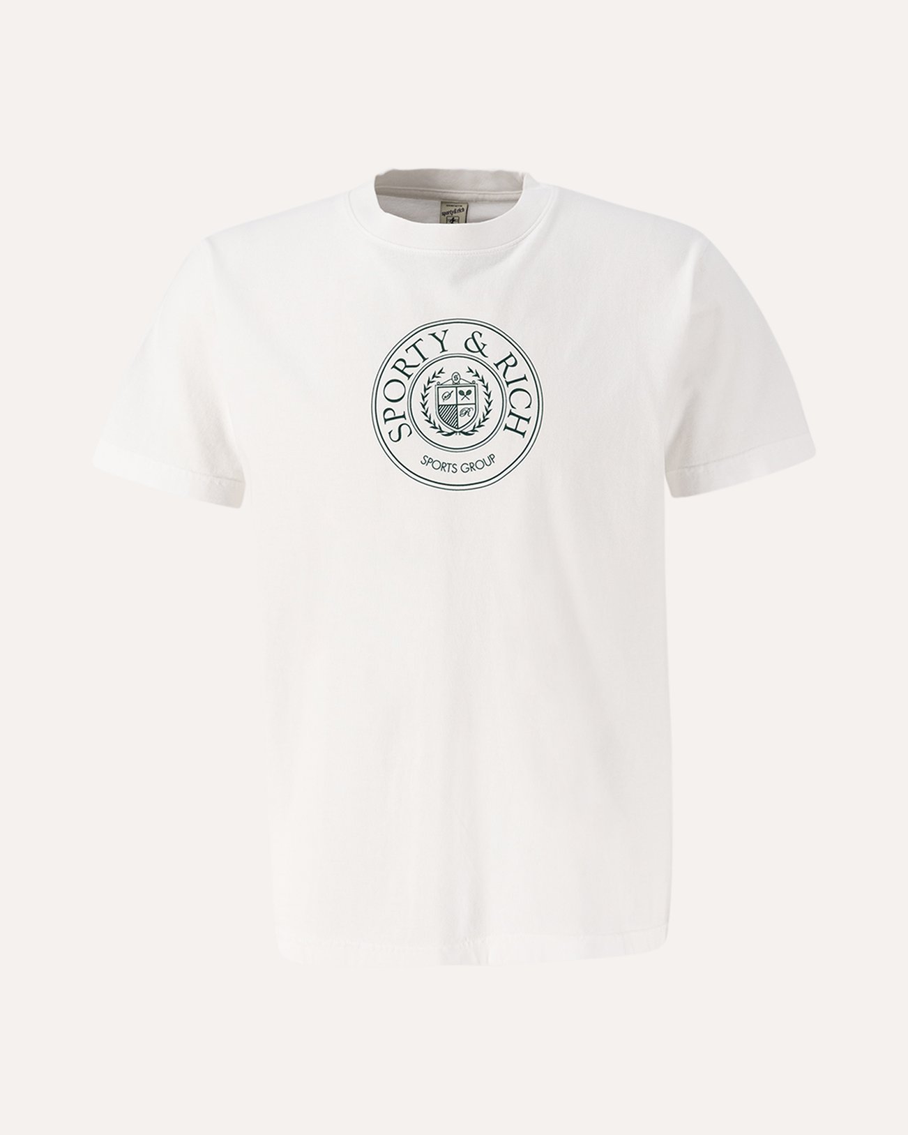 Sporty & Rich Connecticut Crest T Shirt WIT 1