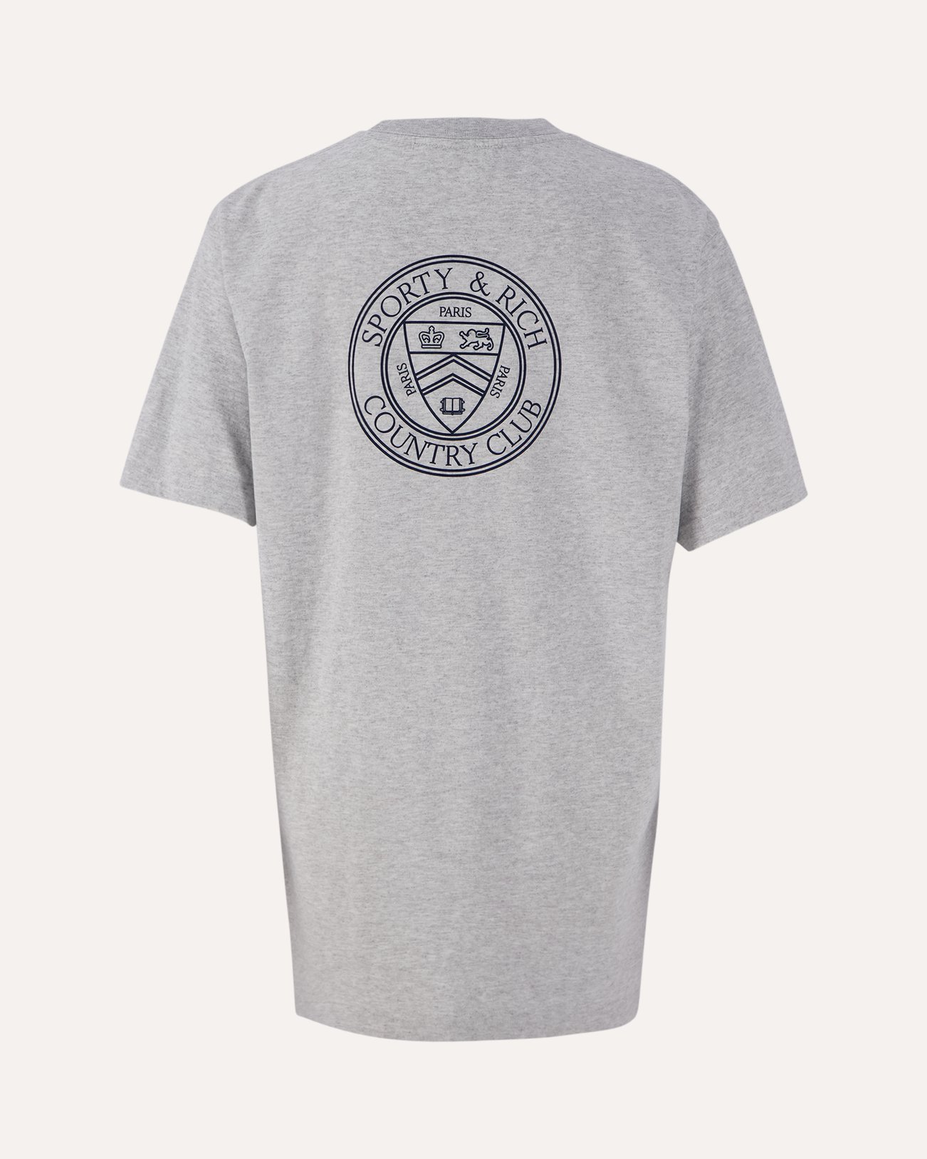 Sporty & Rich Connecticut Crest T-Shirt Heather Gray/Navy GRIJS 1