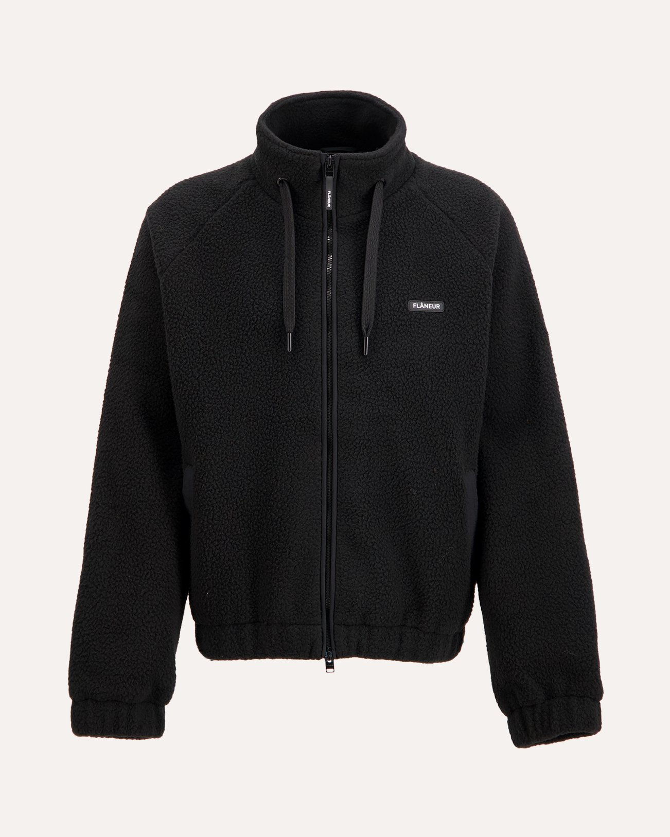 Flaneur Frosted Badge Fleece Jacket ZWART 1