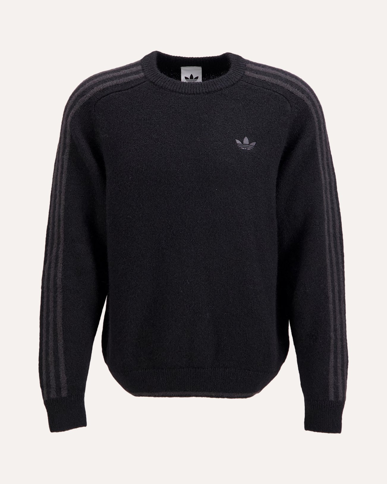 adidas 3 Stripes Knit Crew ZWART 1