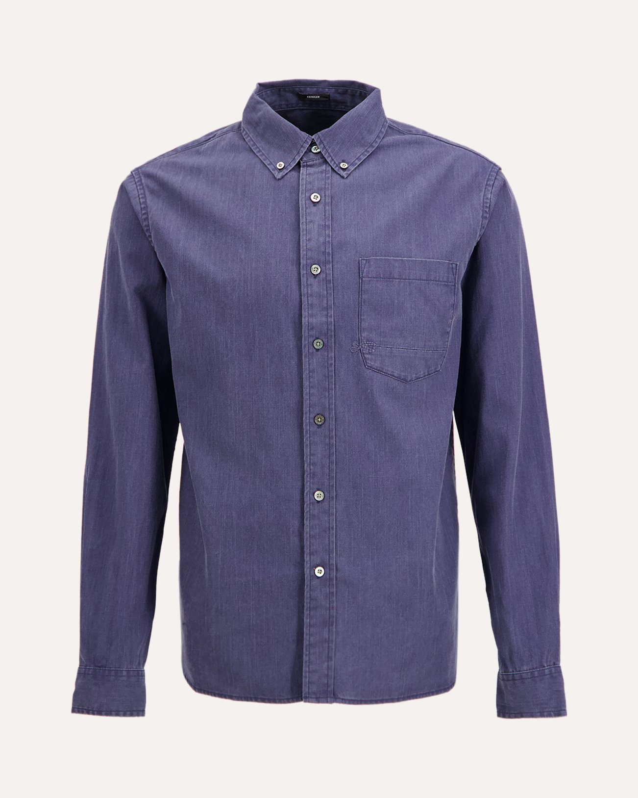 Denham Grid Shirt Cot DONKERBLAUW 1