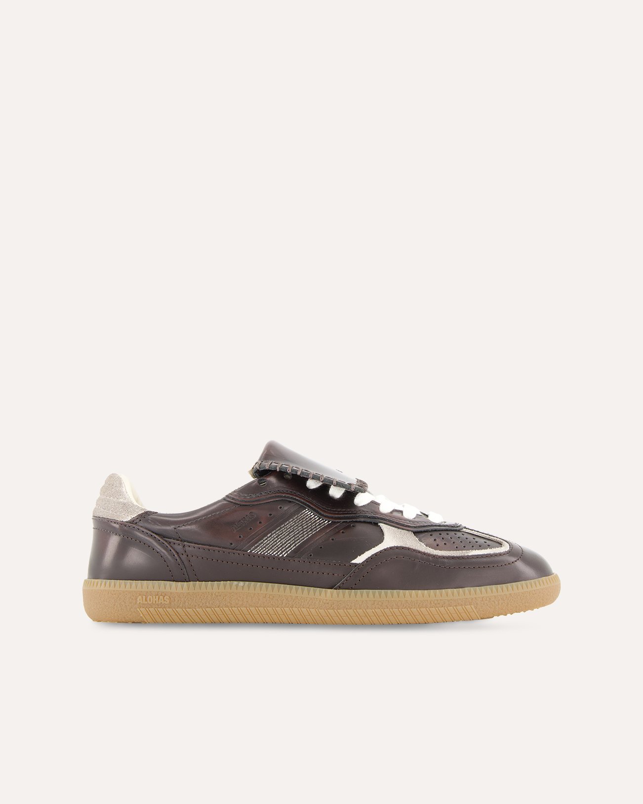 Alohas Tb.490 Club Vintage Effect Dark Chocolate Leather Sneakers ZWART 1