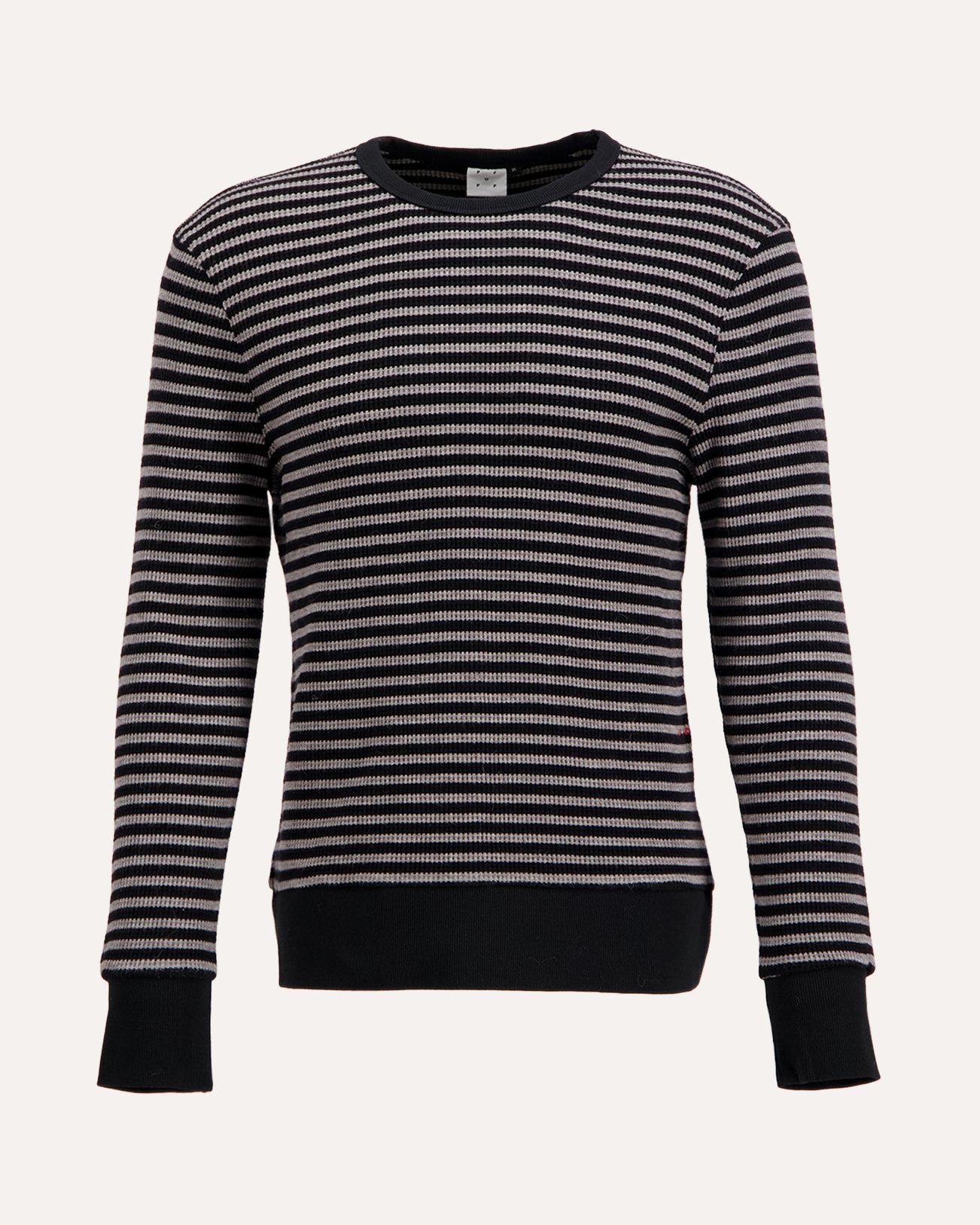 POP Trading Company Striped Waffle Crewneck GRIJS 1