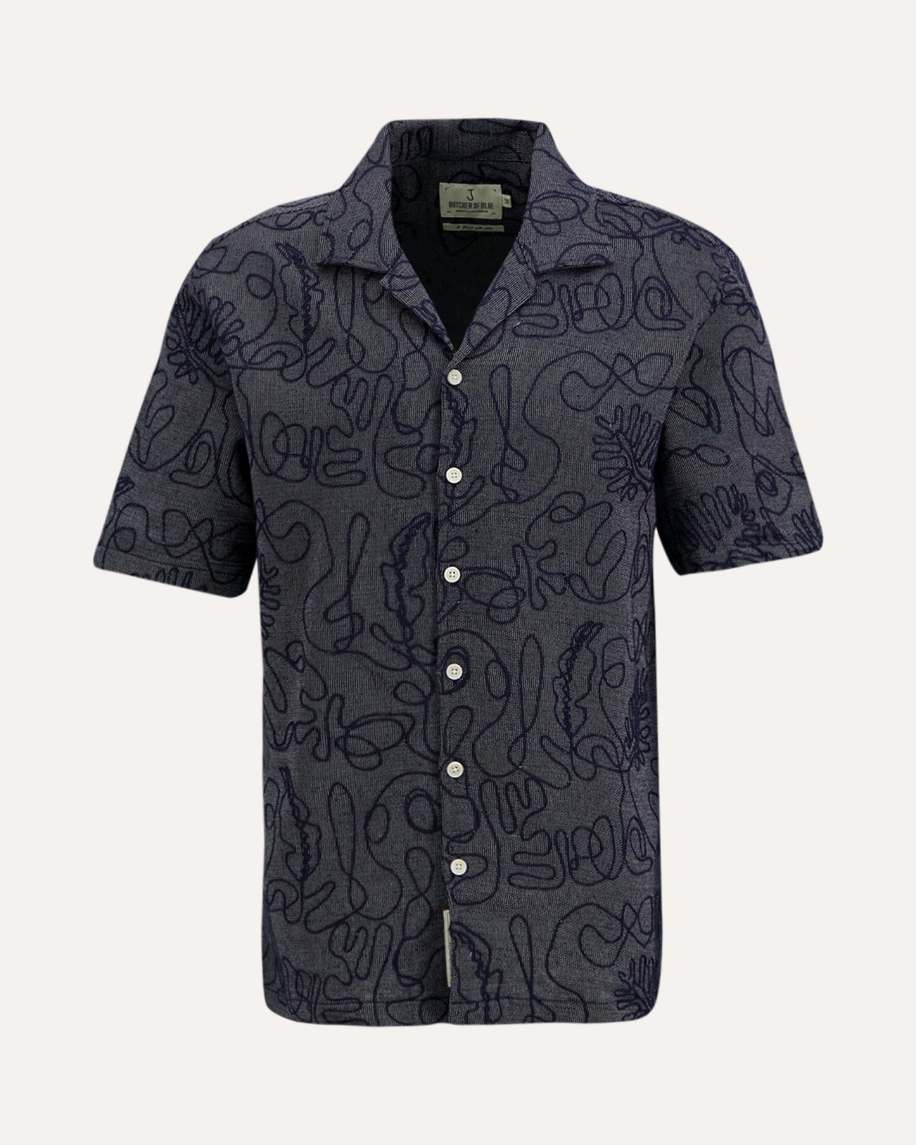 Butcher of Blue Alex Resort Embro Shirt Ss BLAUW 1
