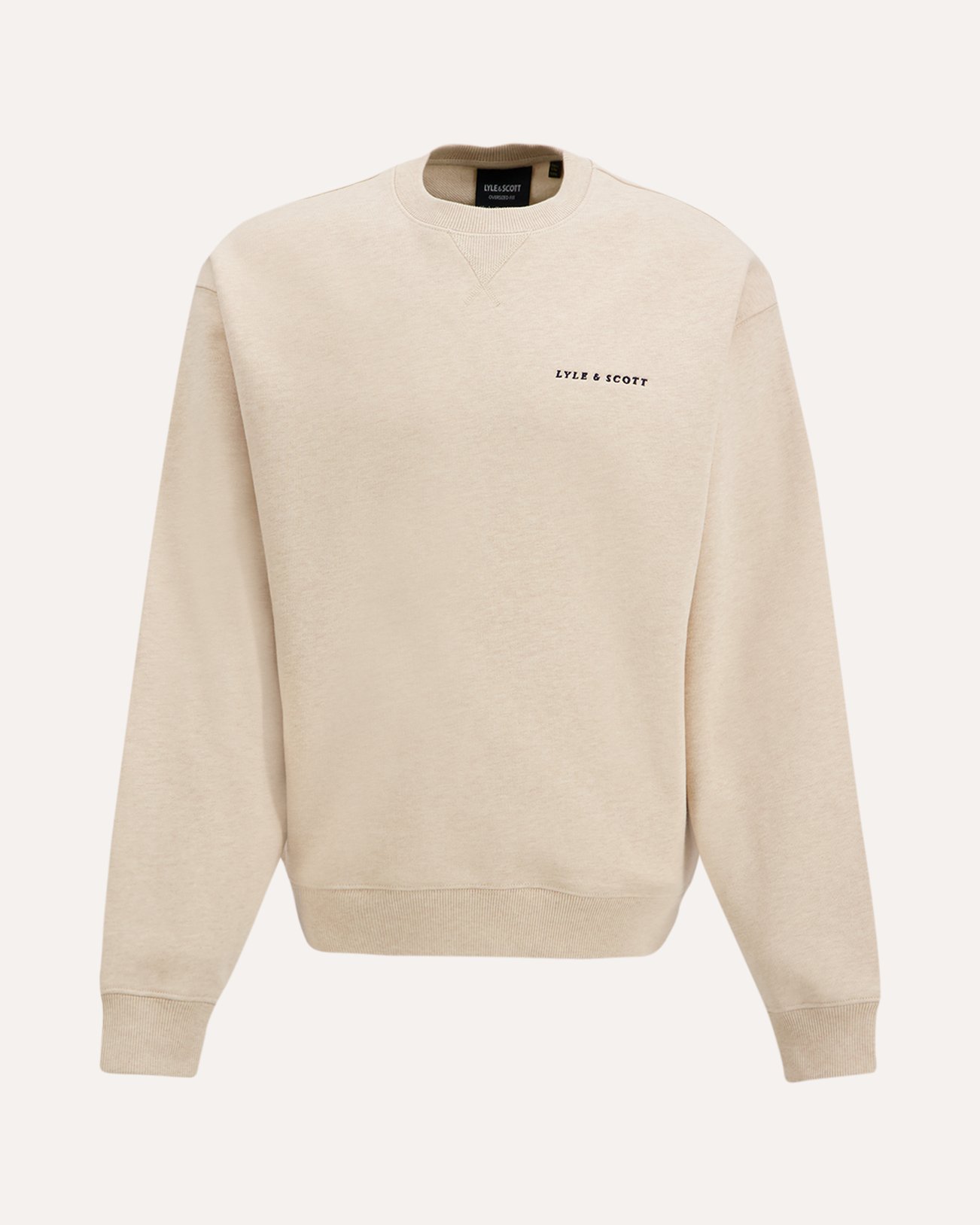 Lyle & Scott Script Heavyweight Loopback Crew Neck Sweatshirt BEIGE 1