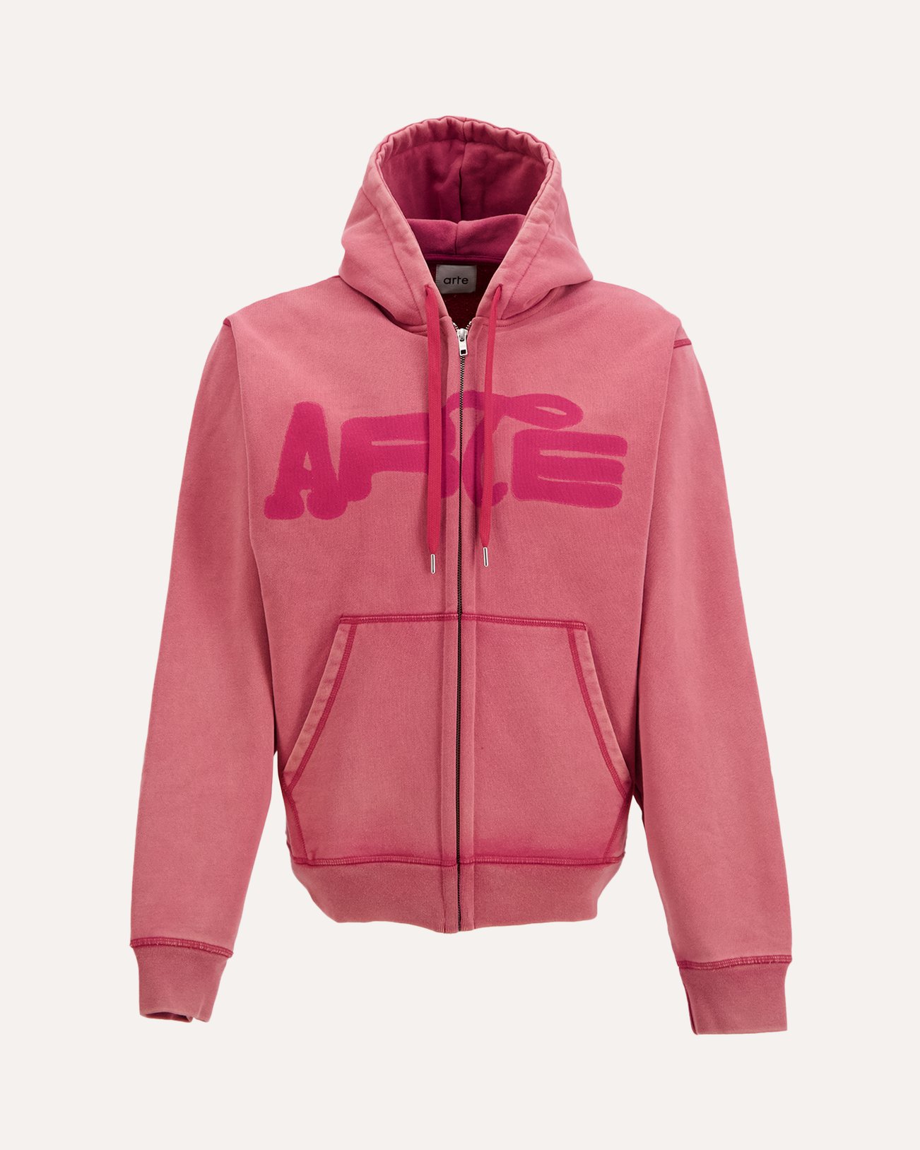 Arte Antwerp Stencil Sunfade Zip Hoodie ROOD 1