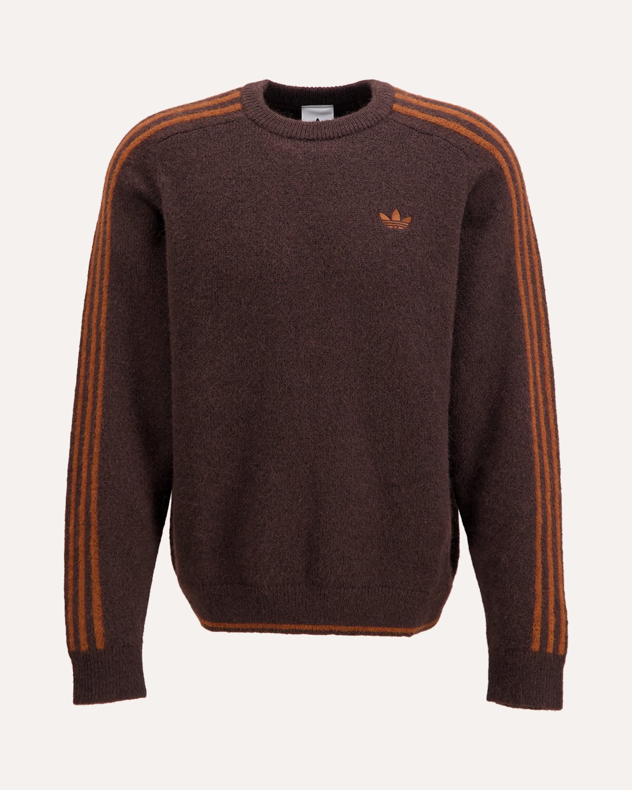 adidas 3 Stripes Knit Crew DONKERBRUIN 1