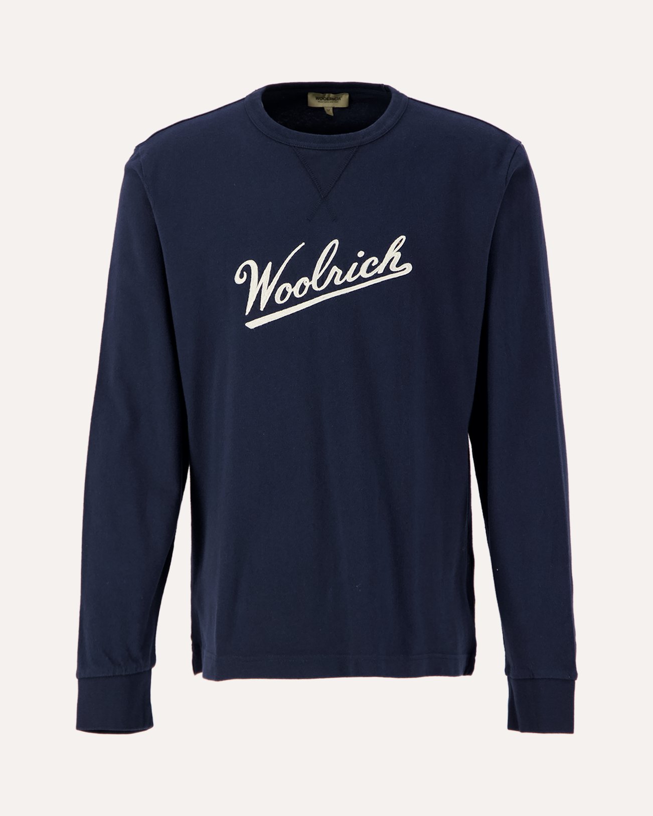 Woolrich Long Sleeves Logo T-Shirt DONKERBLAUW 1