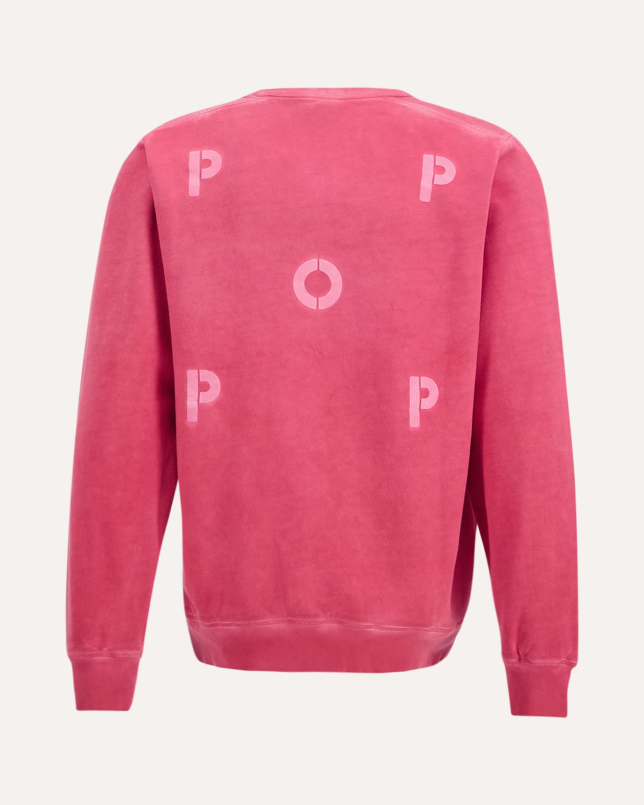 POP Trading Company Stencil Logo Crewneck Sweat ROOD 1