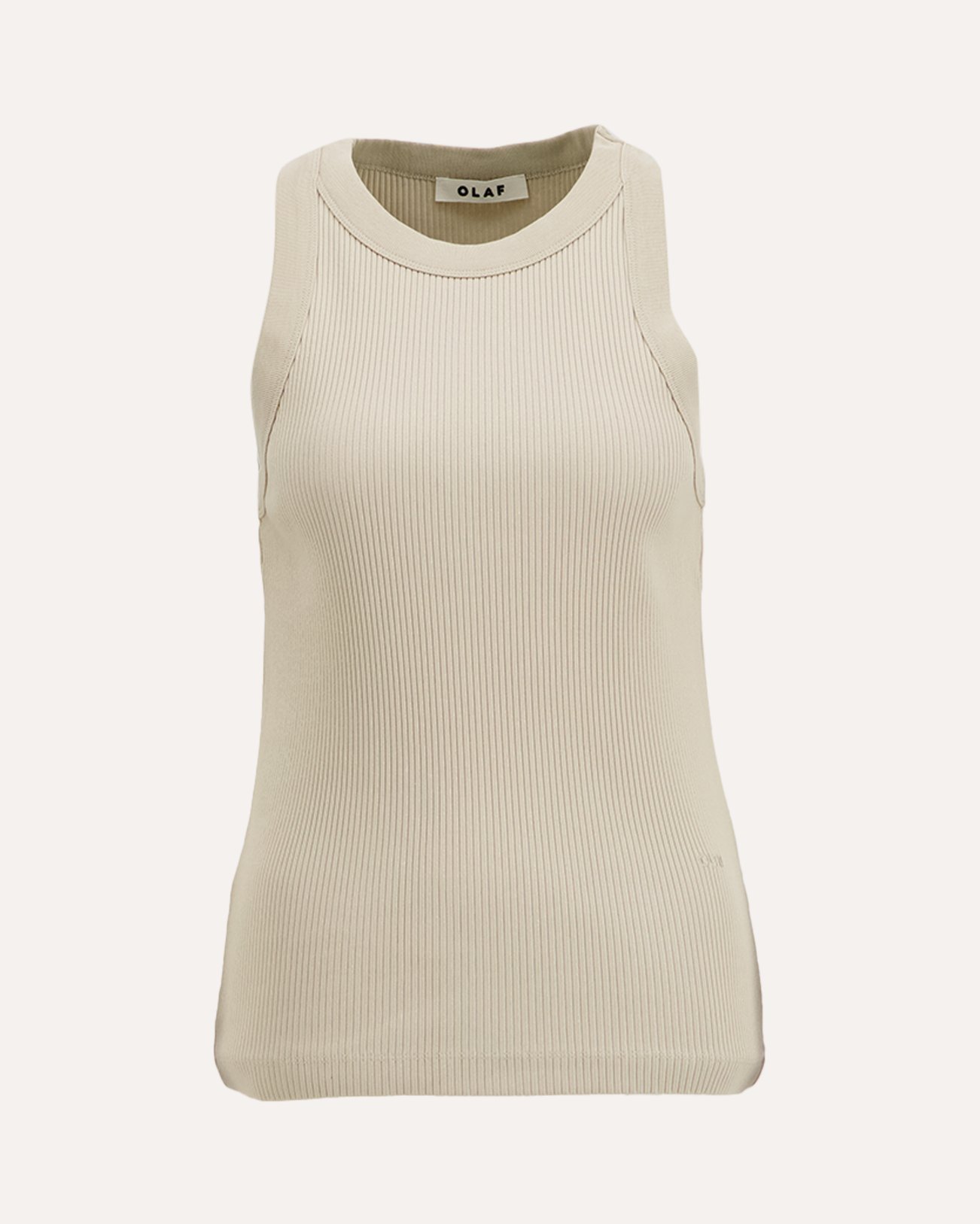 OLAF Retro Logo Rib Tank Top BEIGE 1