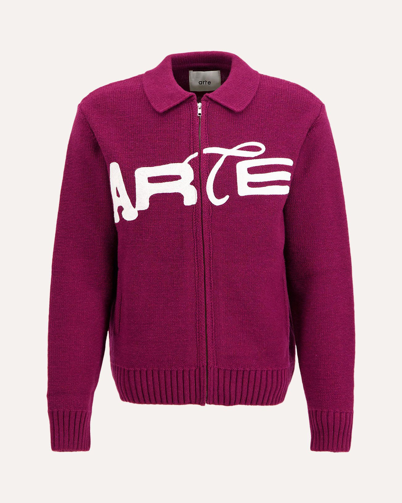 Arte Antwerp Stencil Zip Cardigan ROOD 1