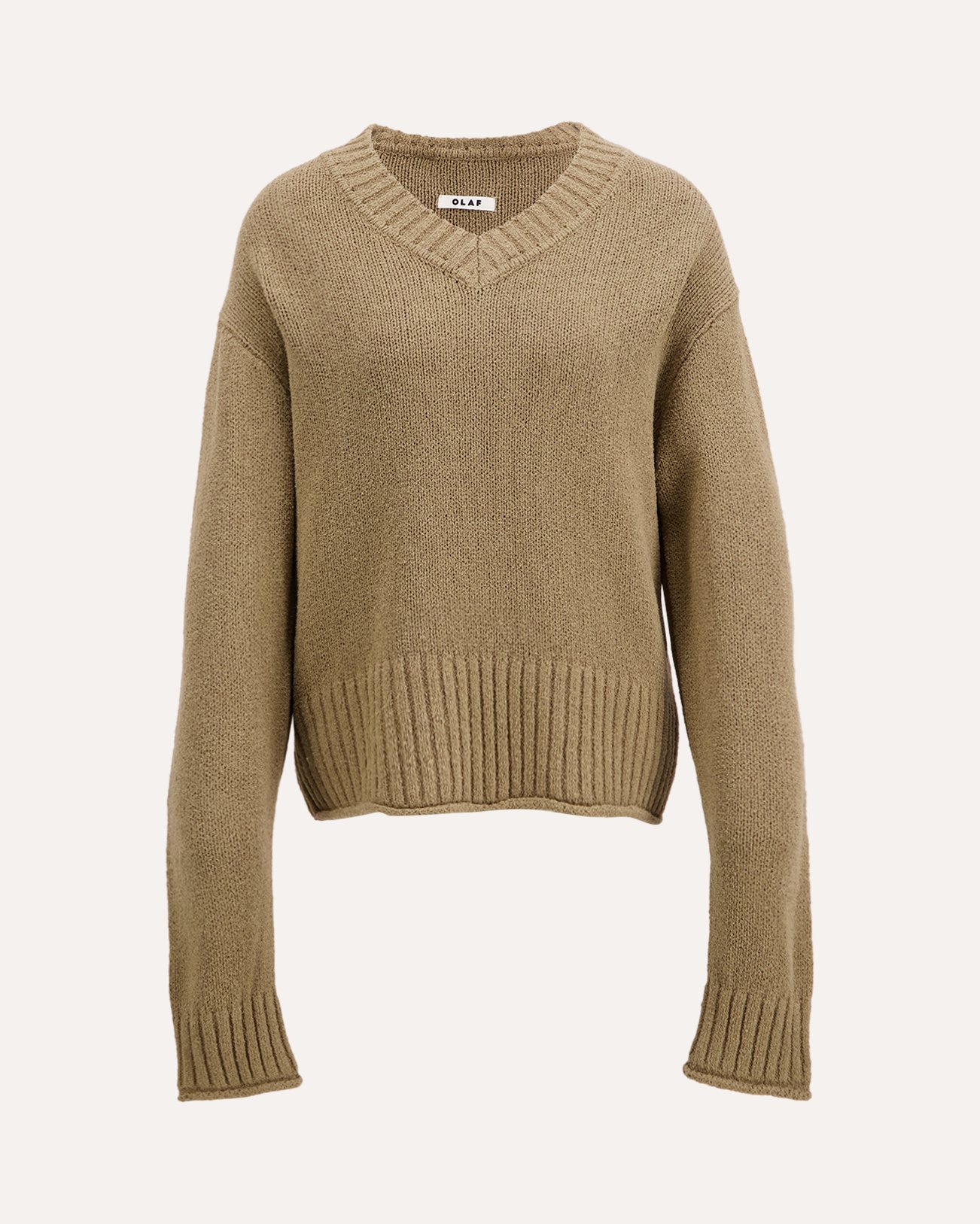 OLAF Knitted V Neck BRUIN 1