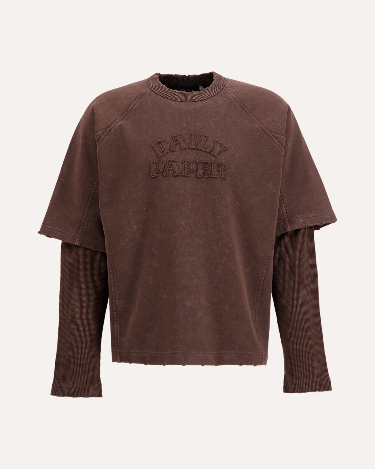 Daily Paper Raglan Stacked Layered  Ls T Shirt DONKERBRUIN 1