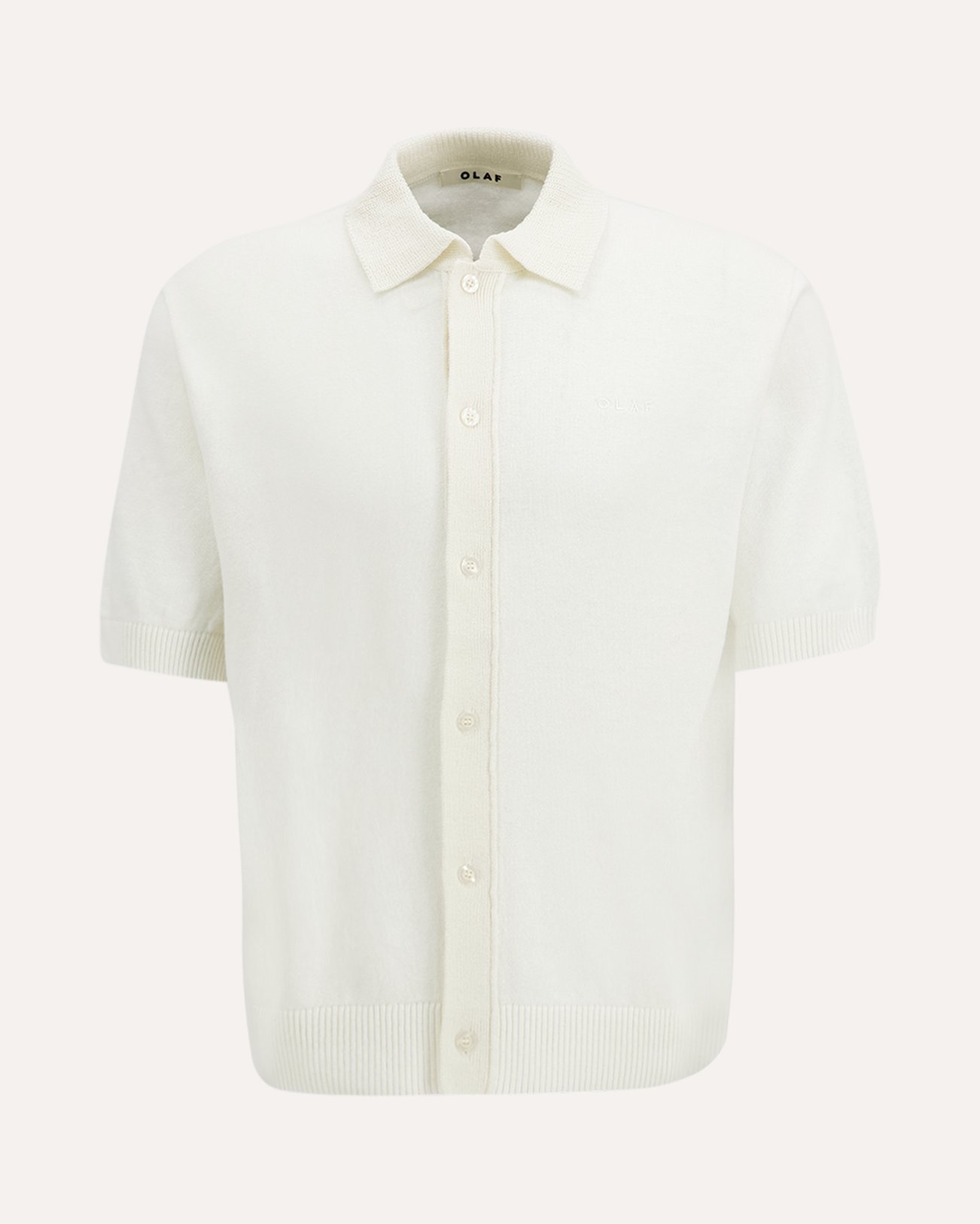 OLAF Linen Knitted Ss Polo WIT 1
