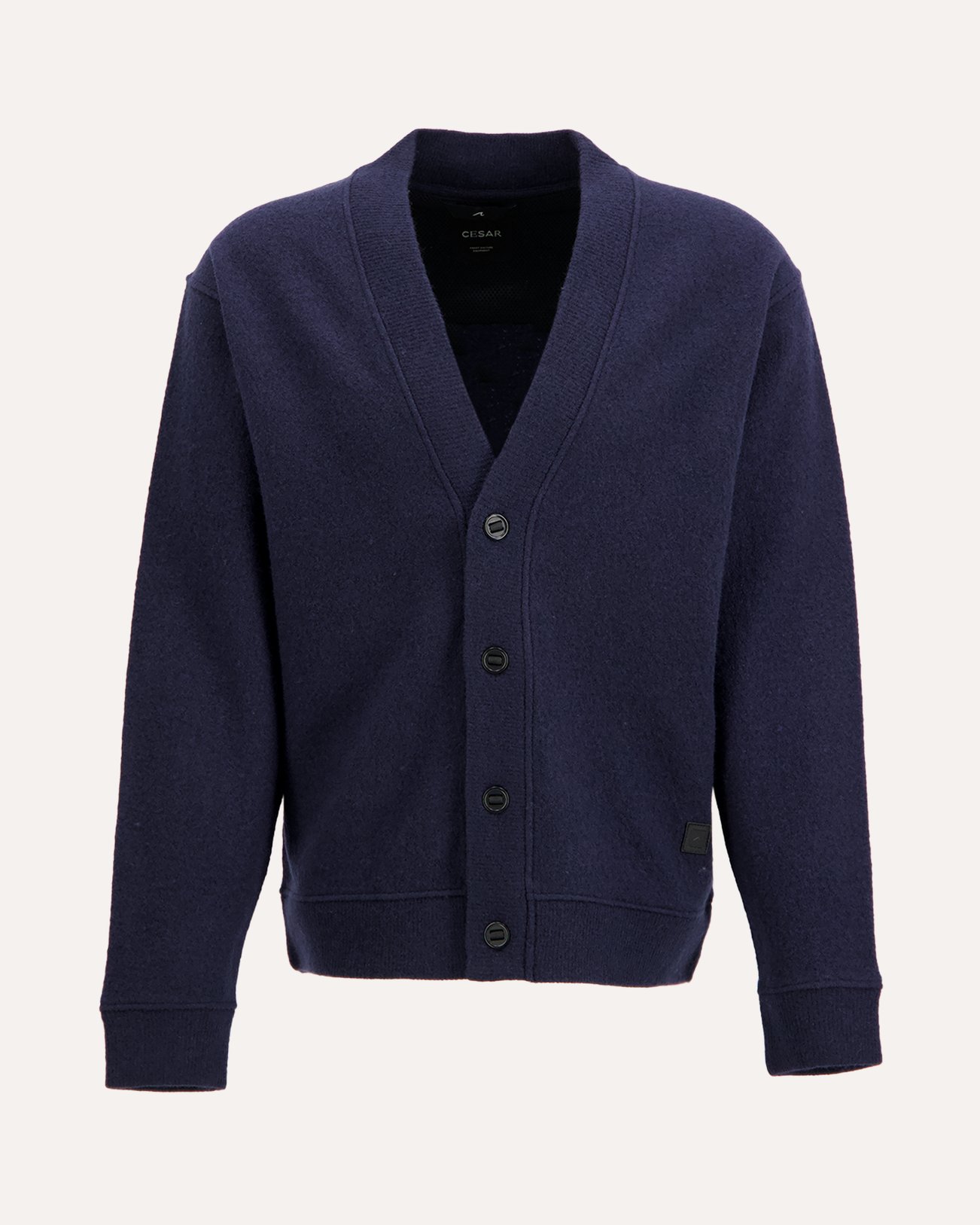 Cesar Equipment Seaham Boiled Wool Cardigan DONKERBLAUW 1