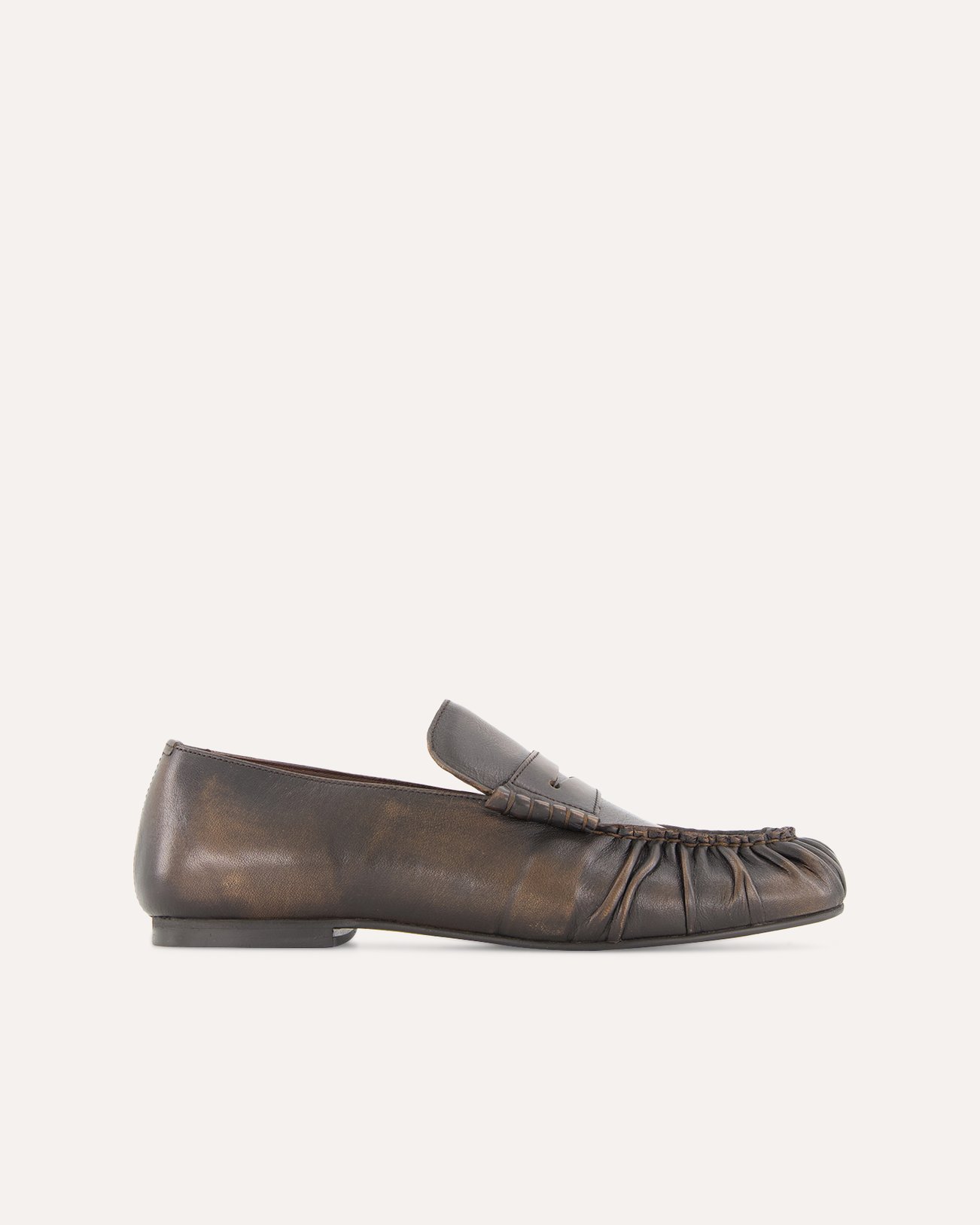 Alohas Aven Vintage Effect Brown Leather Loafers DONKERBRUIN 1