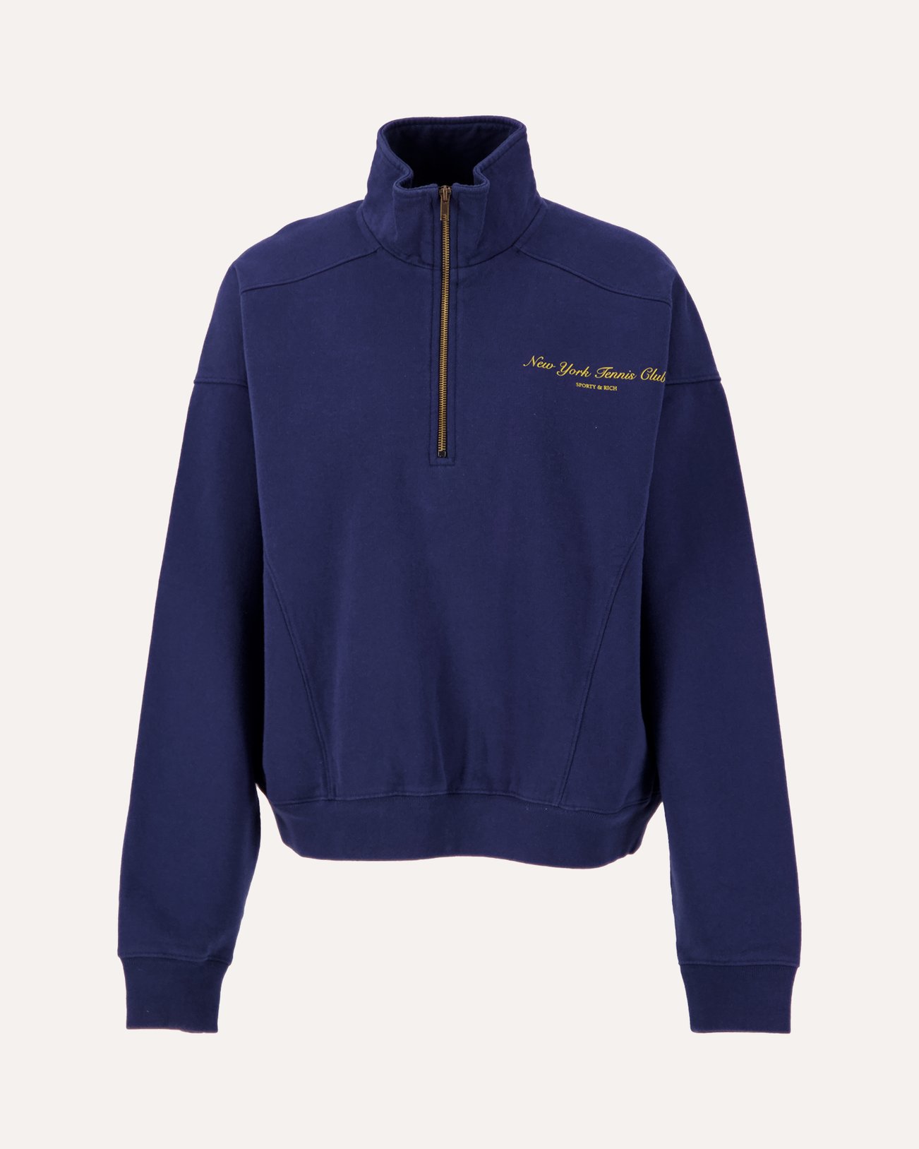 Sporty & Rich Ny Tennis Club Quarter Zip Navy/Gold NAVY 1