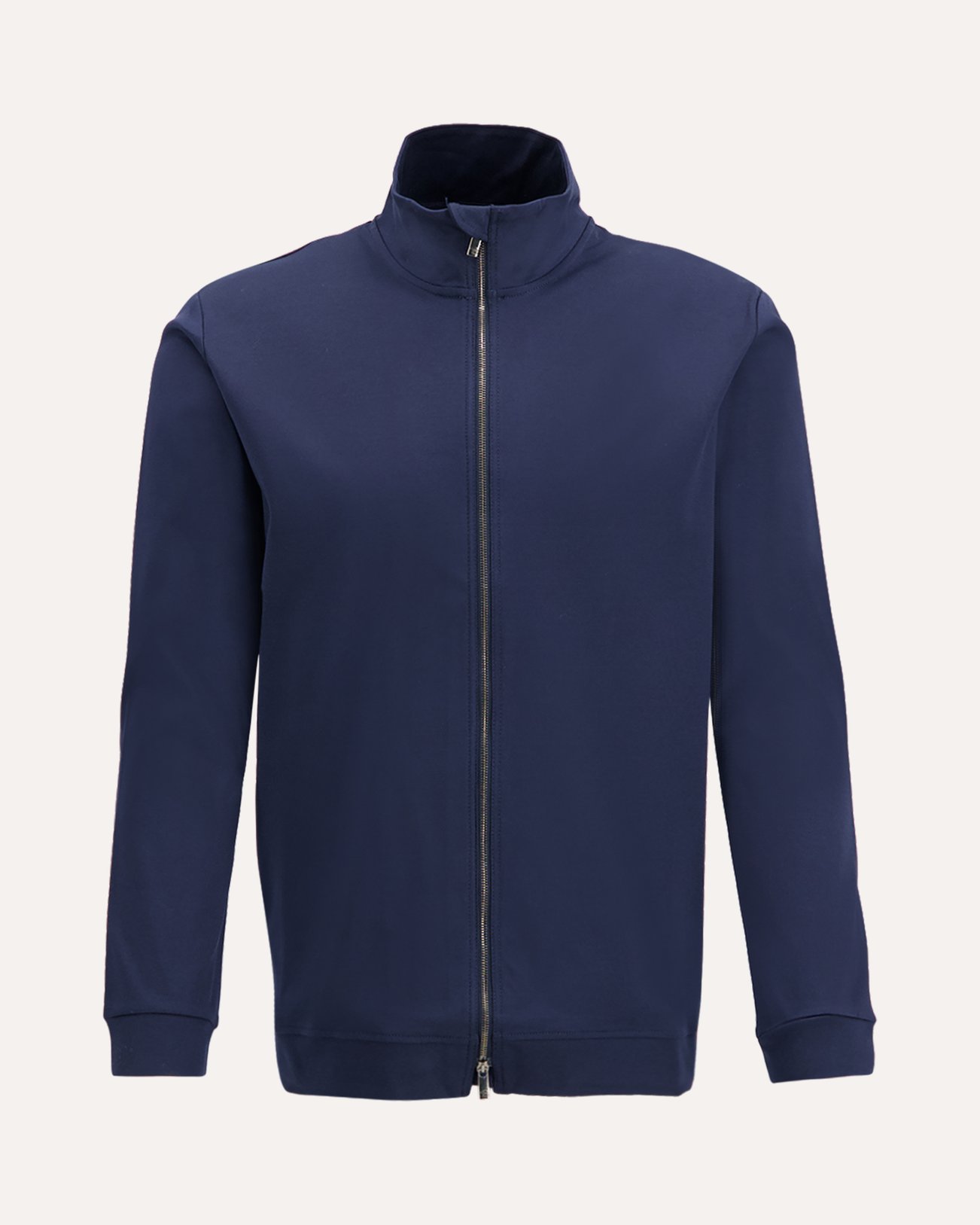 Valenza Supima Zip Through Sweater DONKERBLAUW 1