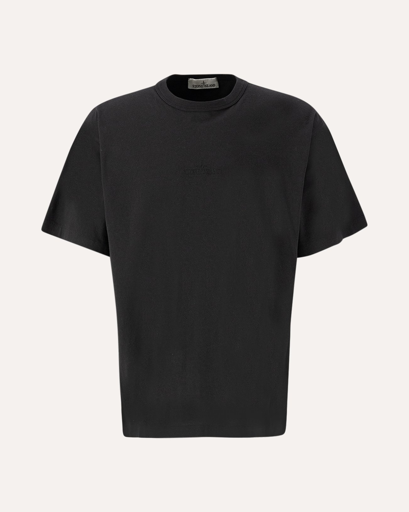 Stone Island 20457 Organic Cotton Garment Dyed 'Fissato' Effect T-Shirt BLACK 1