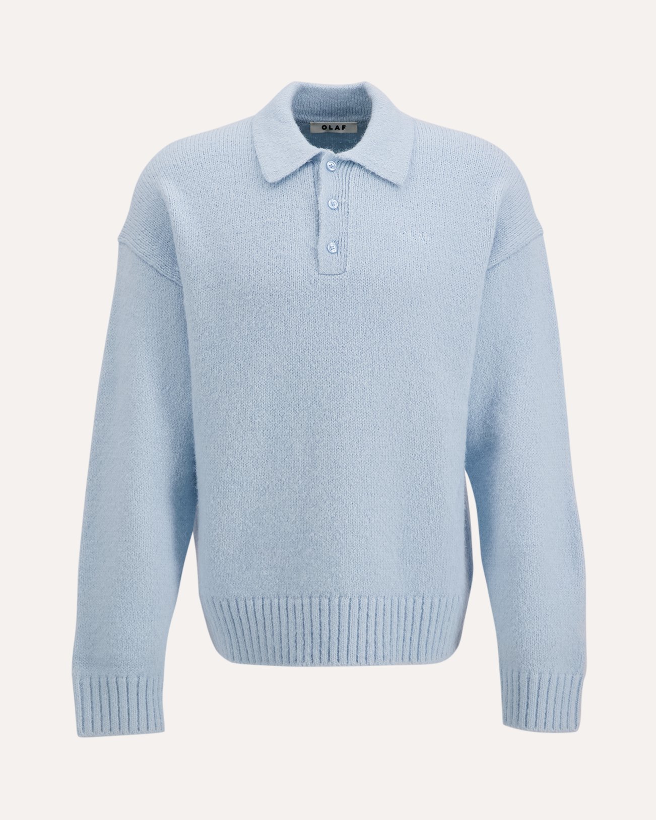 OLAF Oversized Knitted Polo BLAUW 1