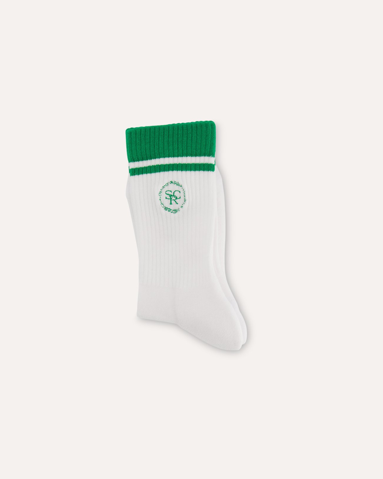 Sporty & Rich Srhwc Embroidered Socks White/Verde WIT 1