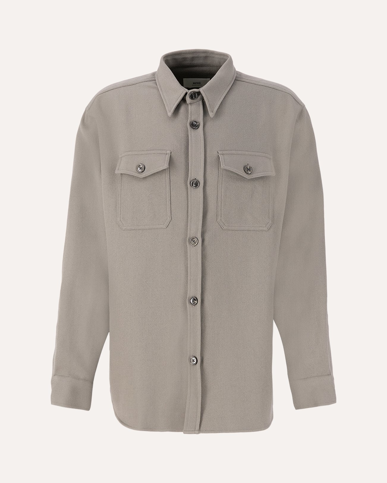 AMI Paris Overshirt With Chest Pocket TAUPE 1
