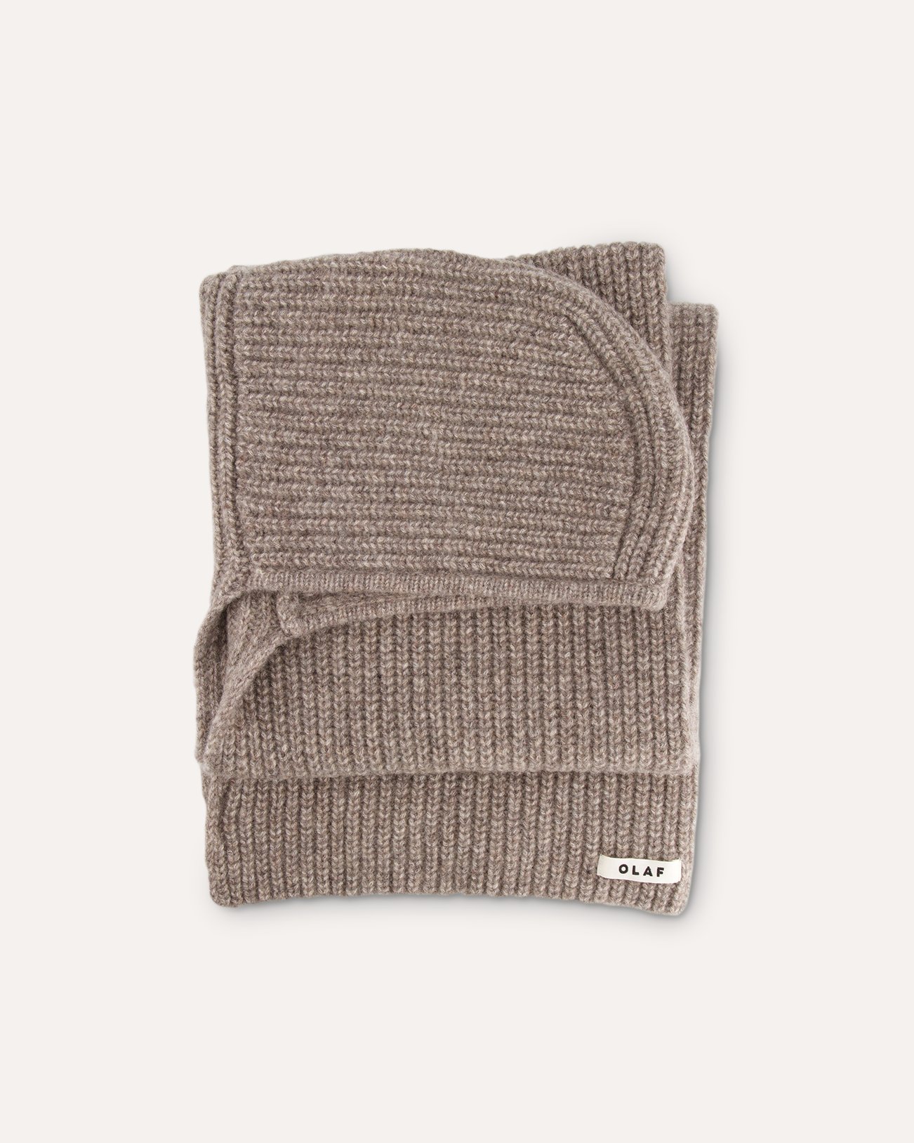 OLAF Wool Hooded Scarf BRUIN 1
