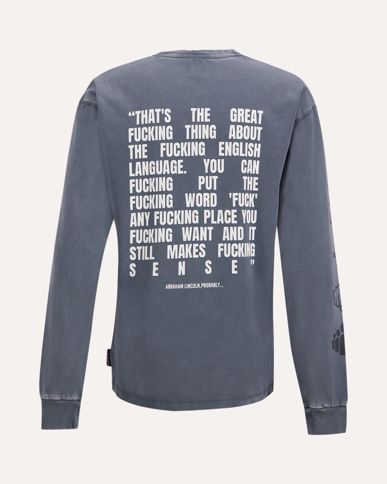 Hopeium L/S Text Printed Tee GRIJS 1