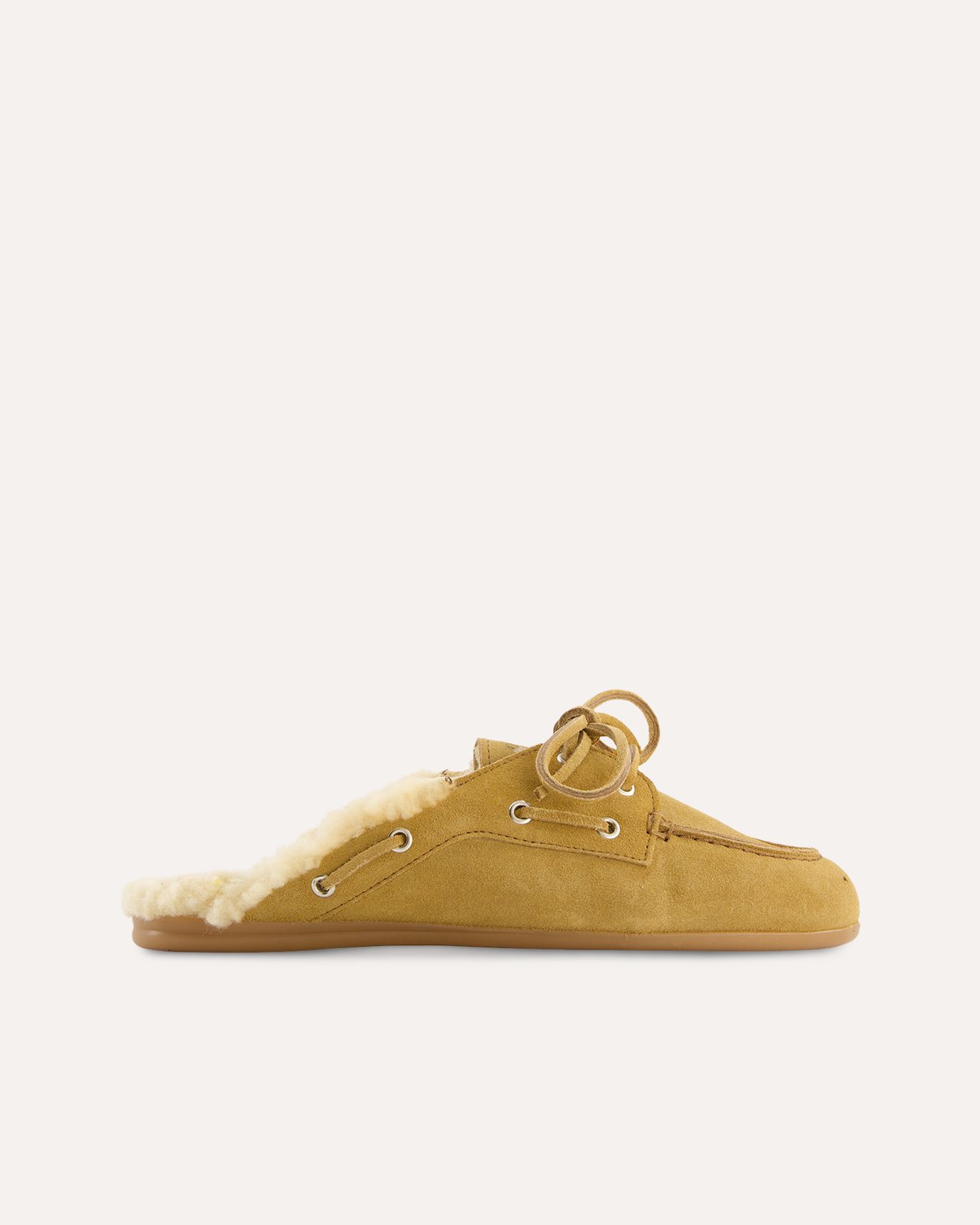 Posa Boat Loafer Mule Fur Brushed - Suede BRUIN 1