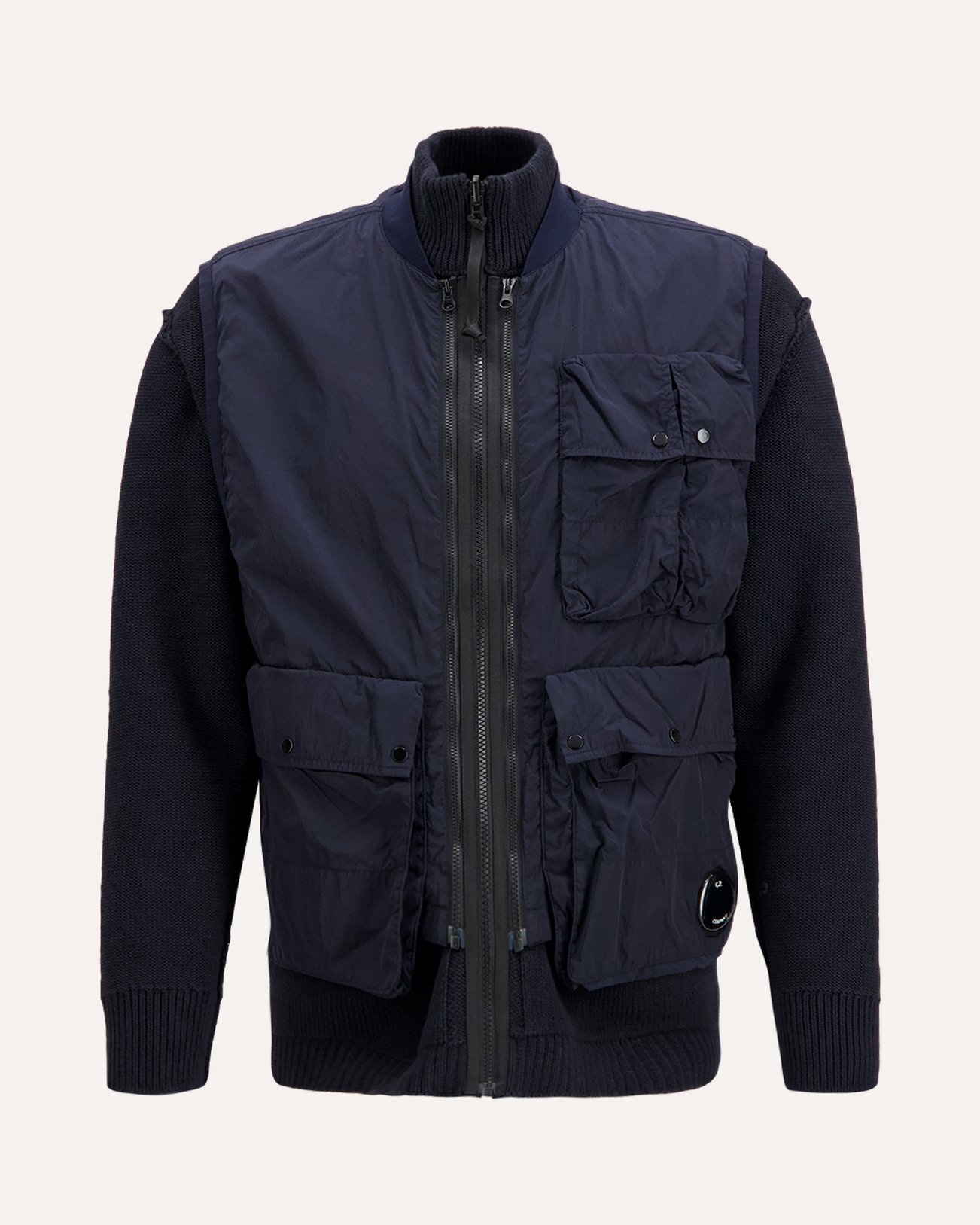C.P. Company Gebreid Vest Met Rits Van Katoenmix DONKERBLAUW 1