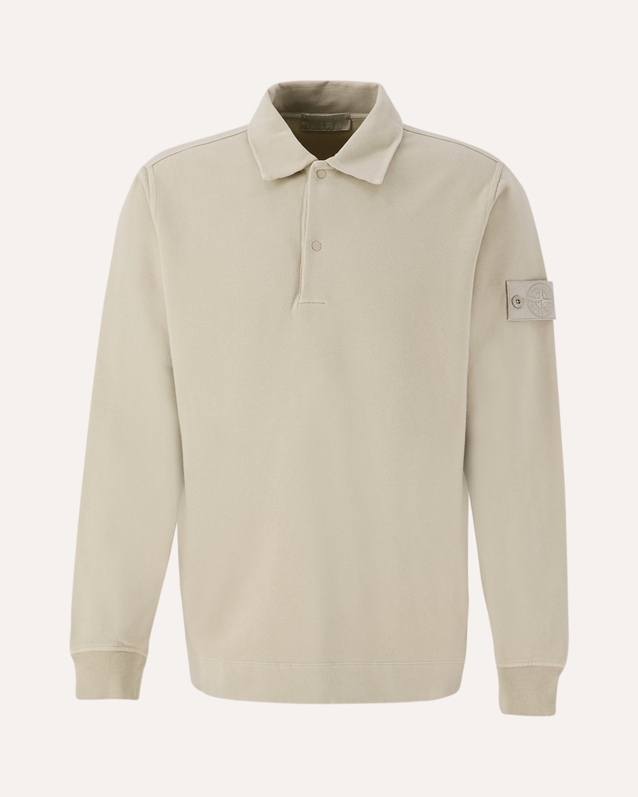 Stone Island 649F7 Cotton Garment Dyed Ghost Piece Polo Sweatshirt BEIGE 1