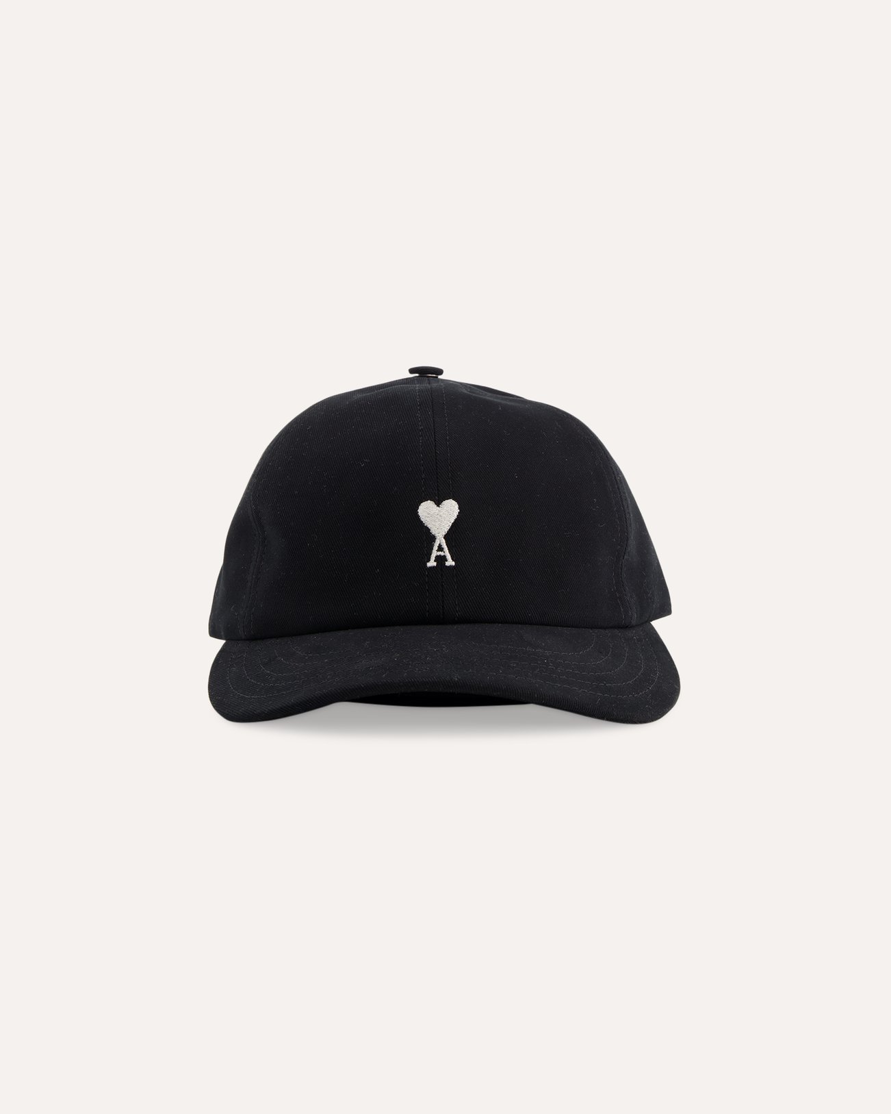 AMI Paris Black Ami De Coeur Embroidery Cap ZWART 1