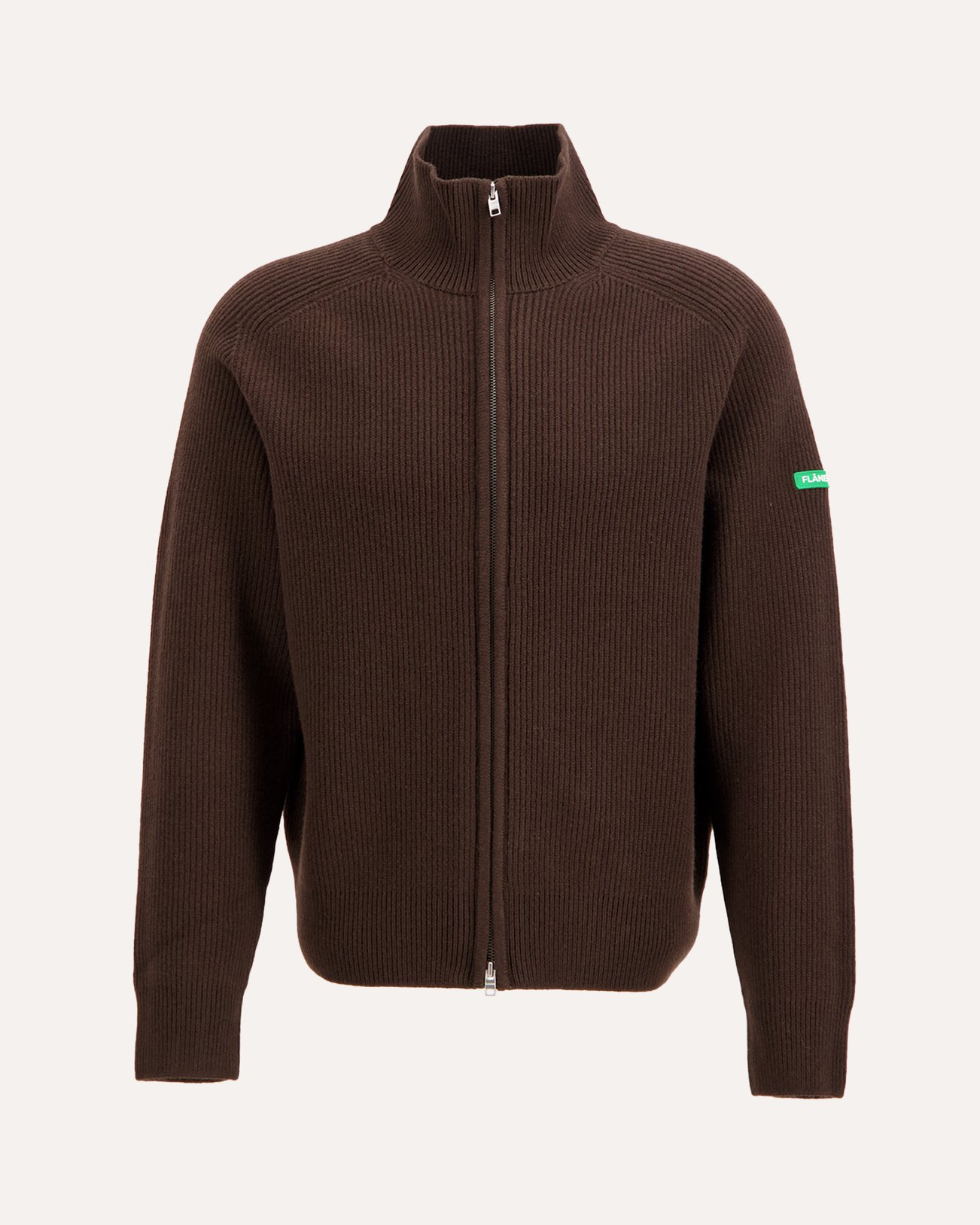 Flaneur Badge Knit Cardigan BRUIN 1