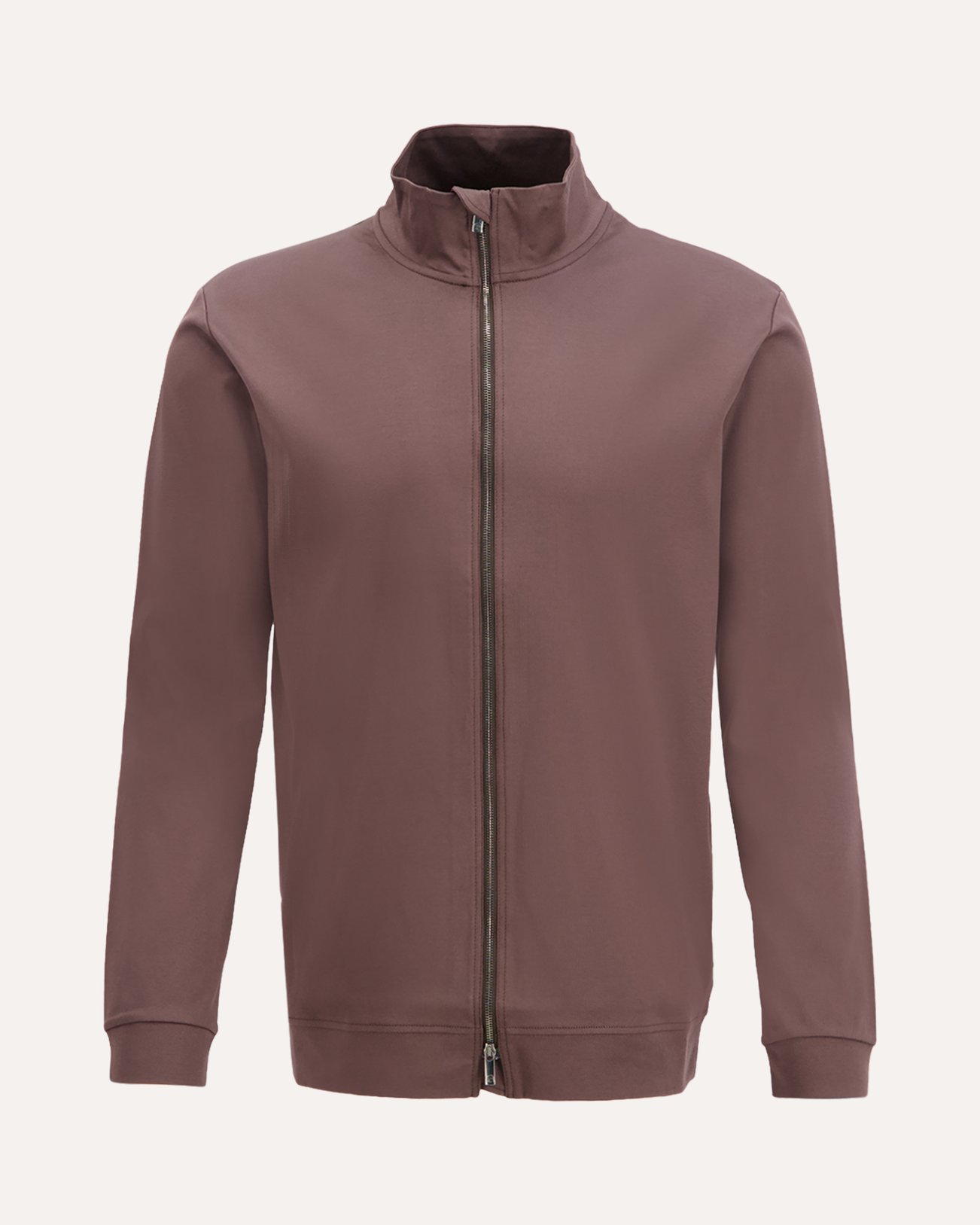 Valenza Supima Zip Through Sweater DONKERBRUIN 1