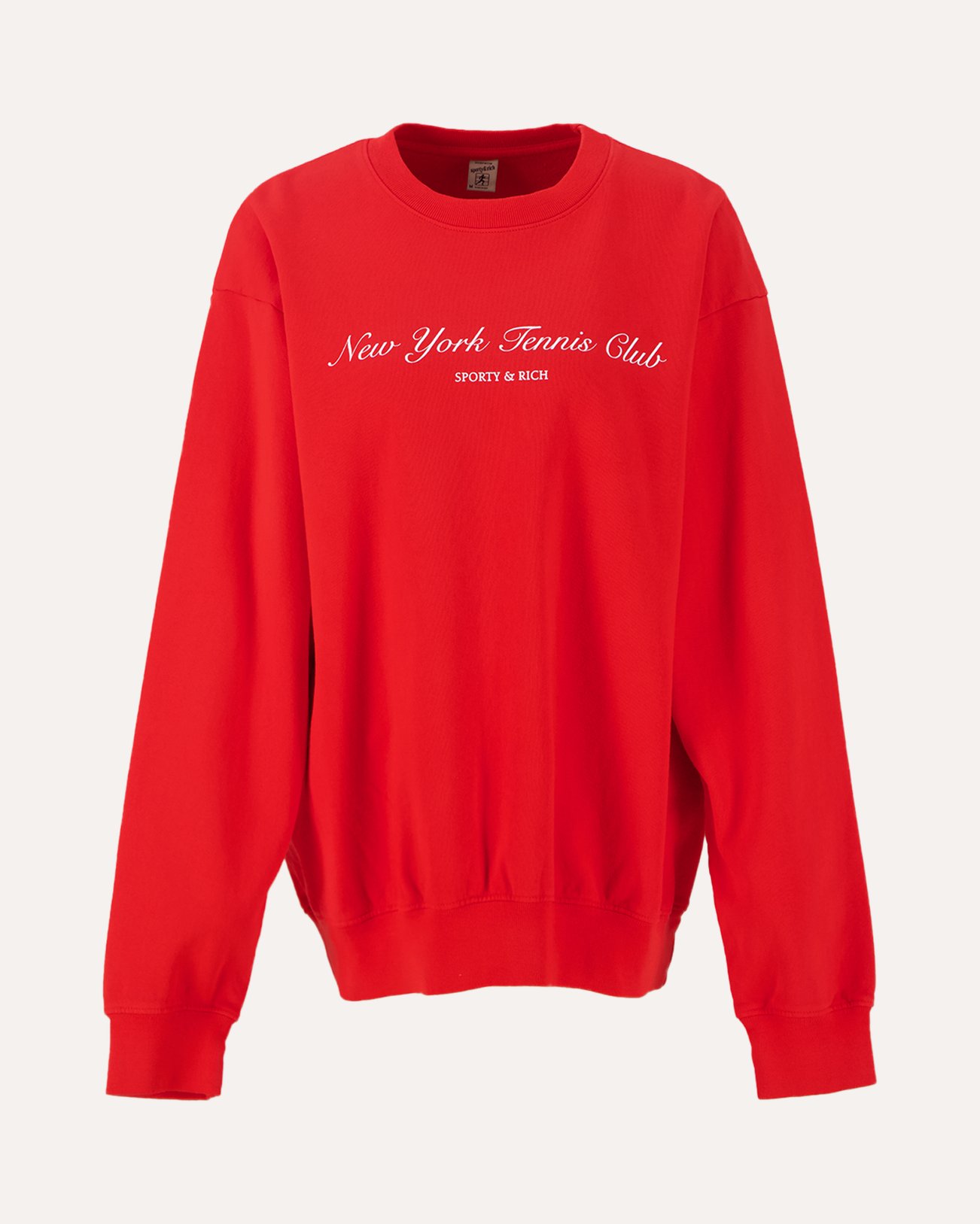 Sporty & Rich Ny Tennis Club Crewneck Bright Red/White ROOD 1