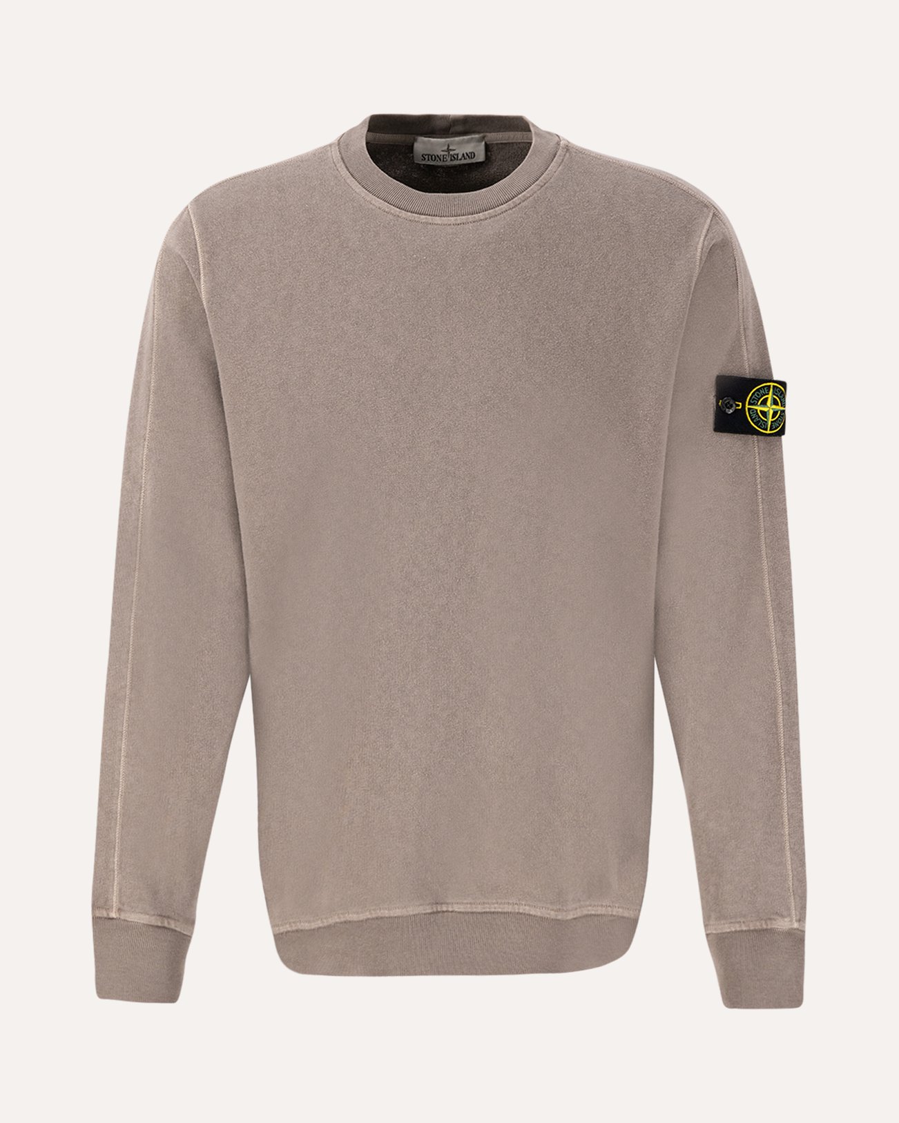Stone Island 66060 Malfile Fleece Garment Dyed 'Old' Effect Crewneck Sweatshirt GRIJS 1