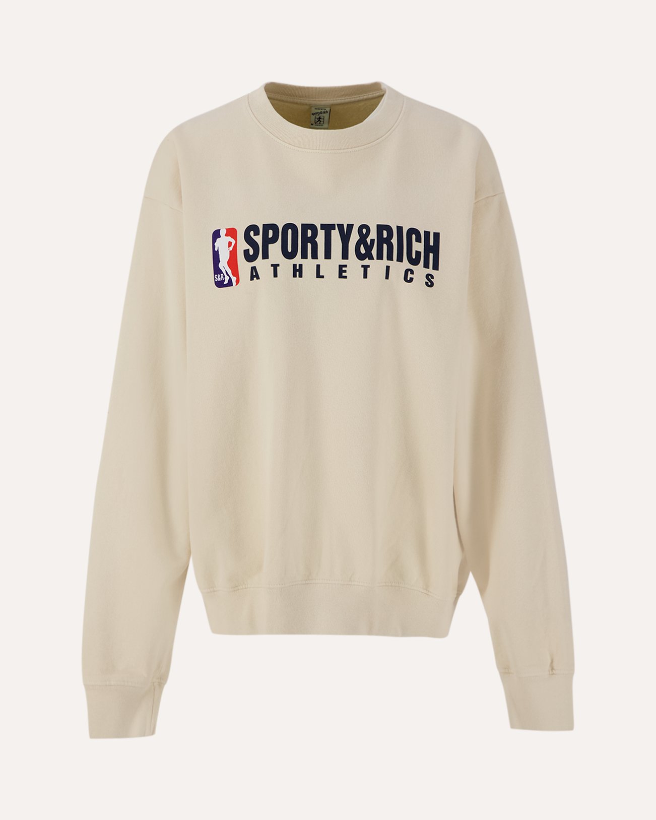 Sporty & Rich Team Logo Crewneck Cream/Navy/Team Red CREAM 1